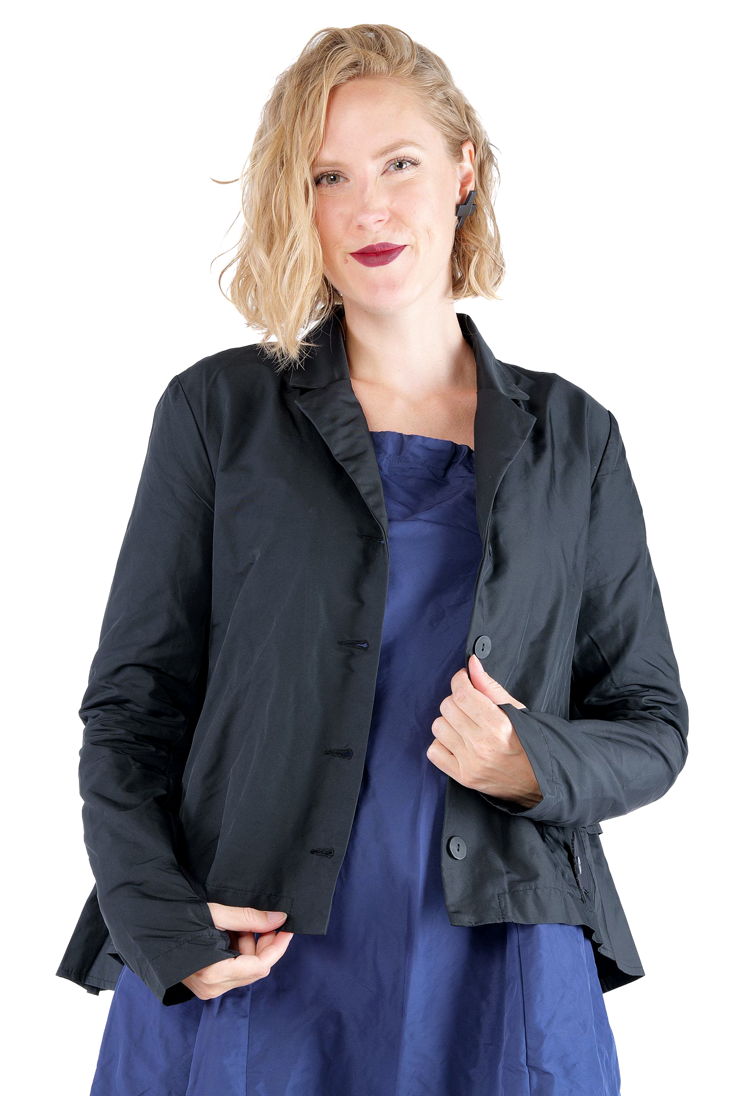 Taftjacke - Schwarz - 8079
