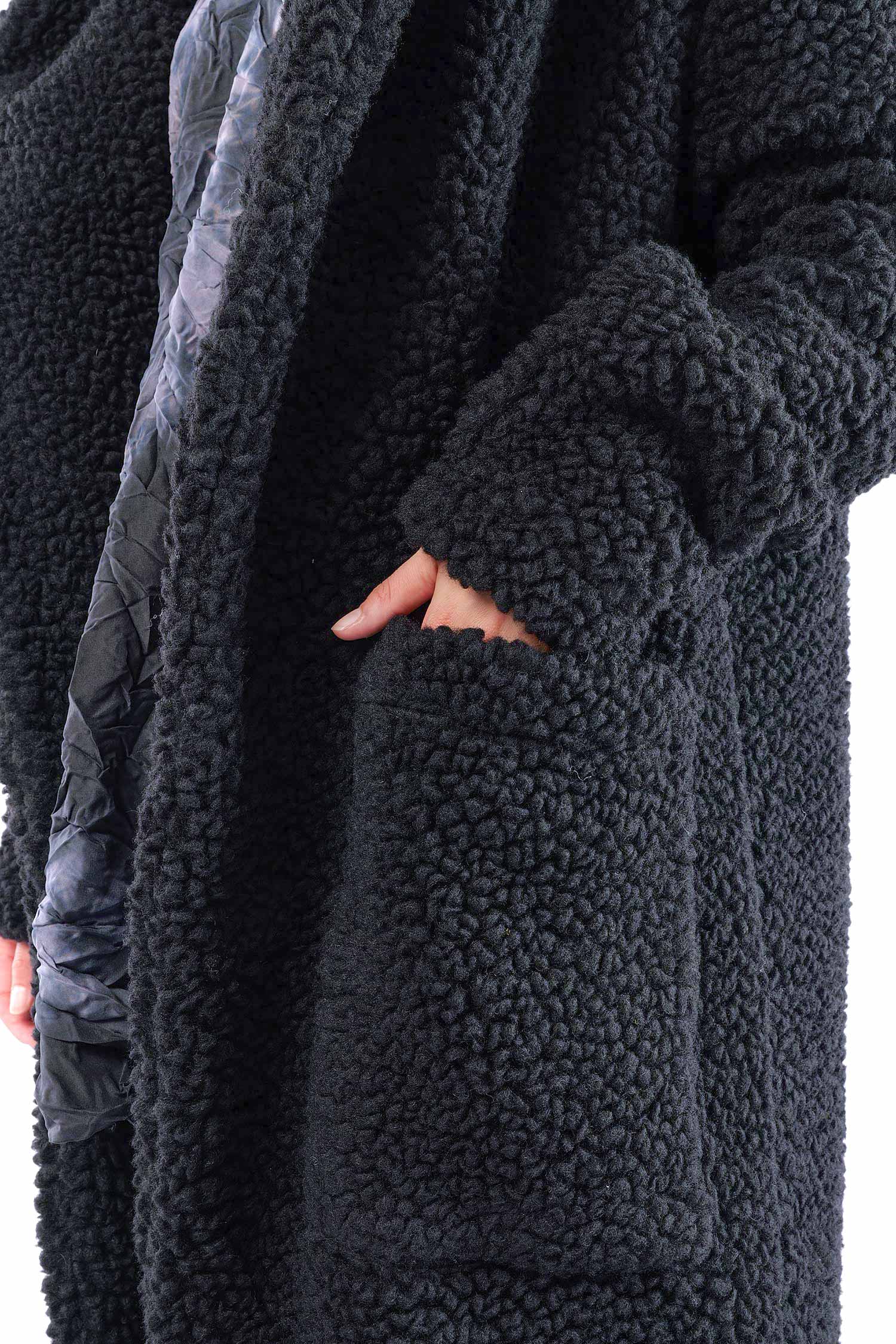 Kuscheliger Mantel - Schwarz - W206