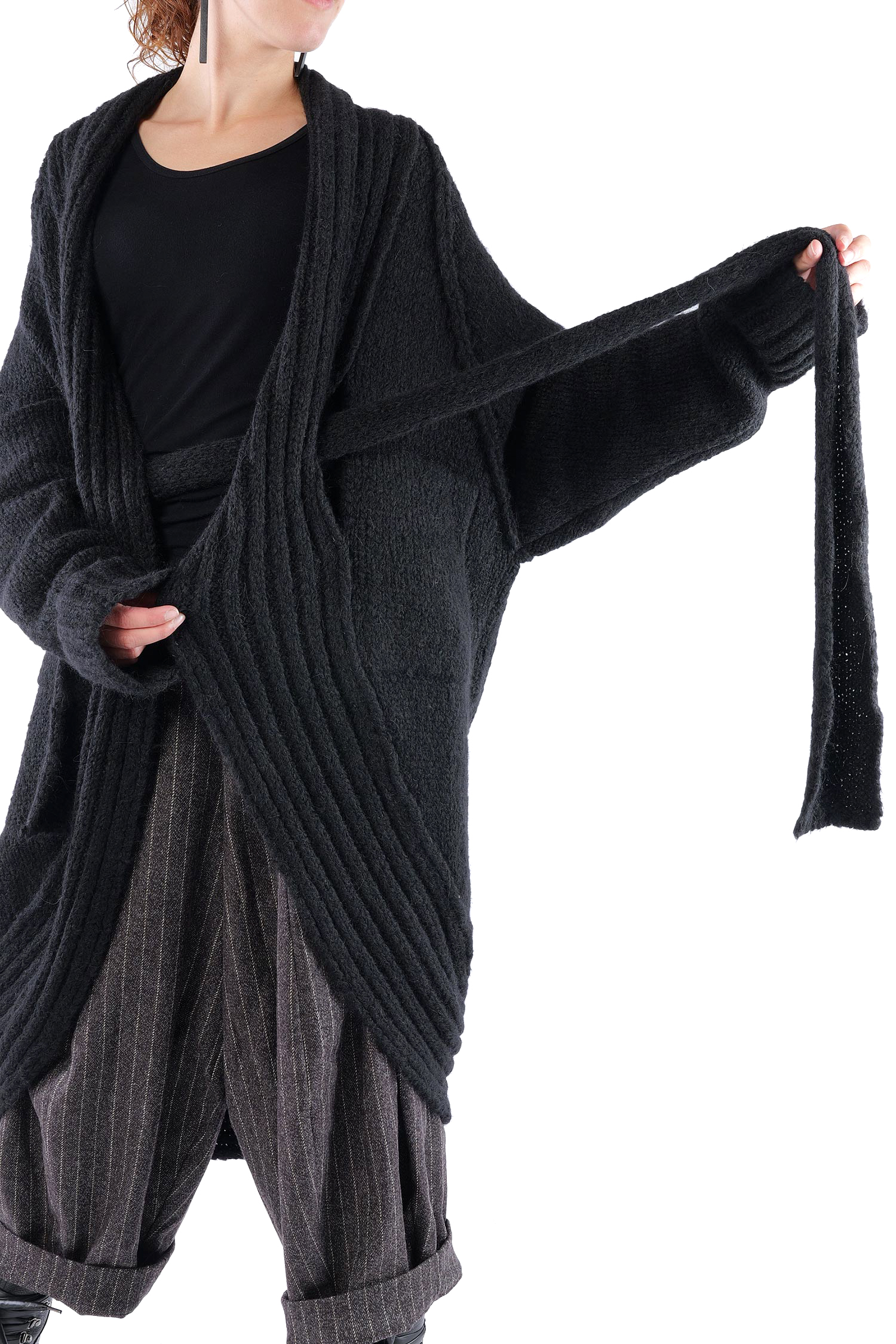 Oversize Cardigan - Schwarz - Serpent