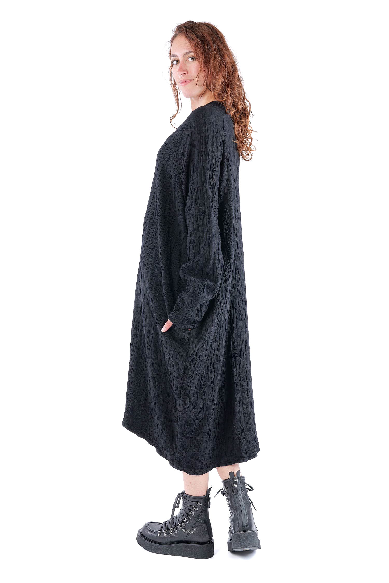Tulpiges Oversizekleid - Schwarz - Hausleib