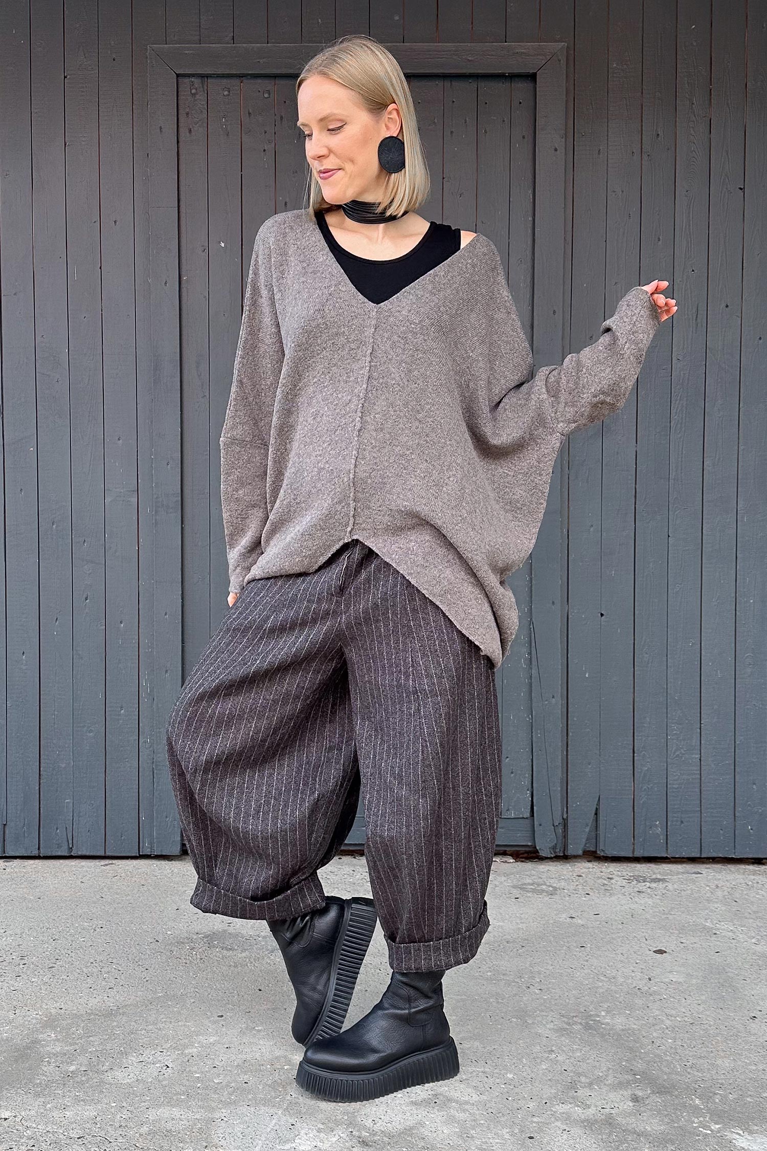 Feinstrick Pullover - Faded brown - Jojo