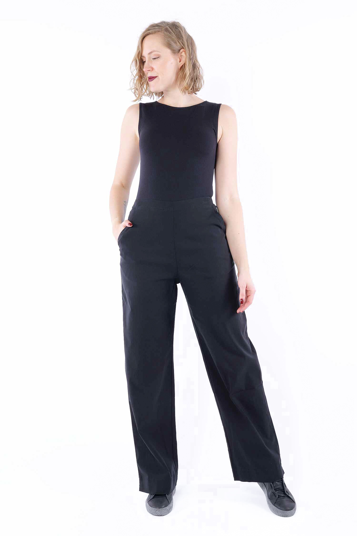 Wide stretch pants - Black - 1263440128