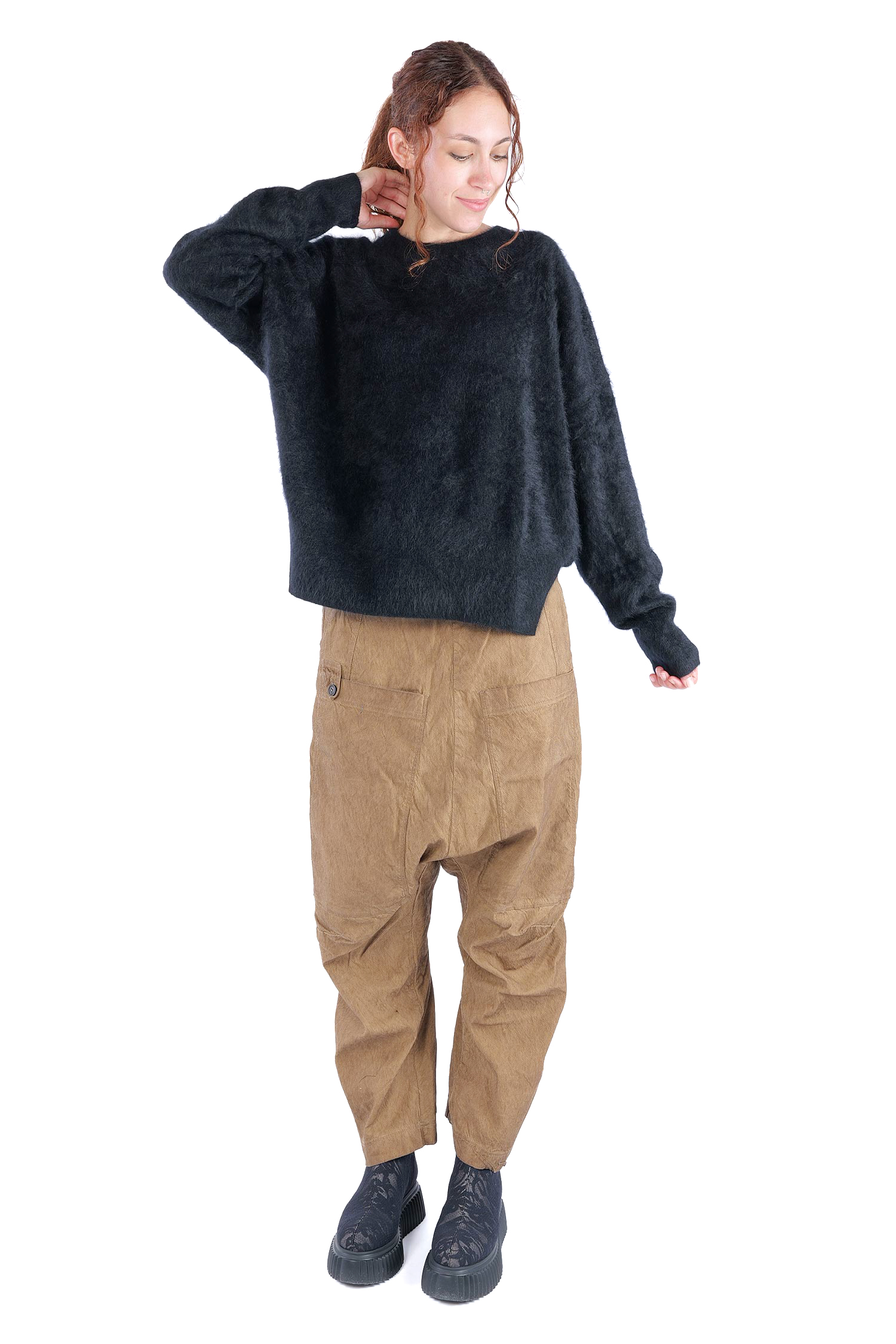 Flauschiger Kaschmir Pullover - Night - 26135