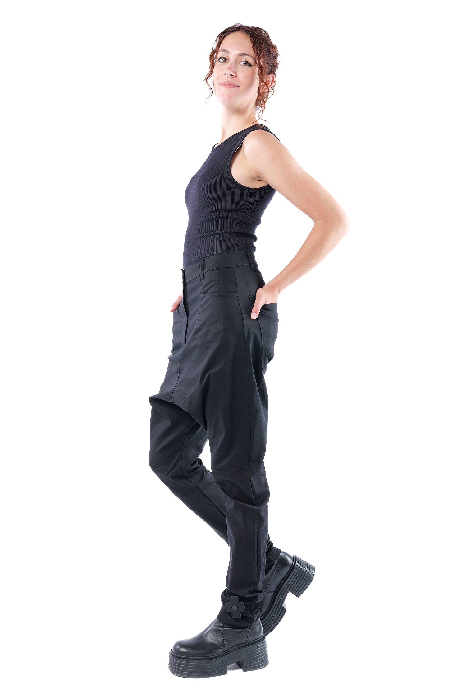 Stretchhose - Schwarz - 10028