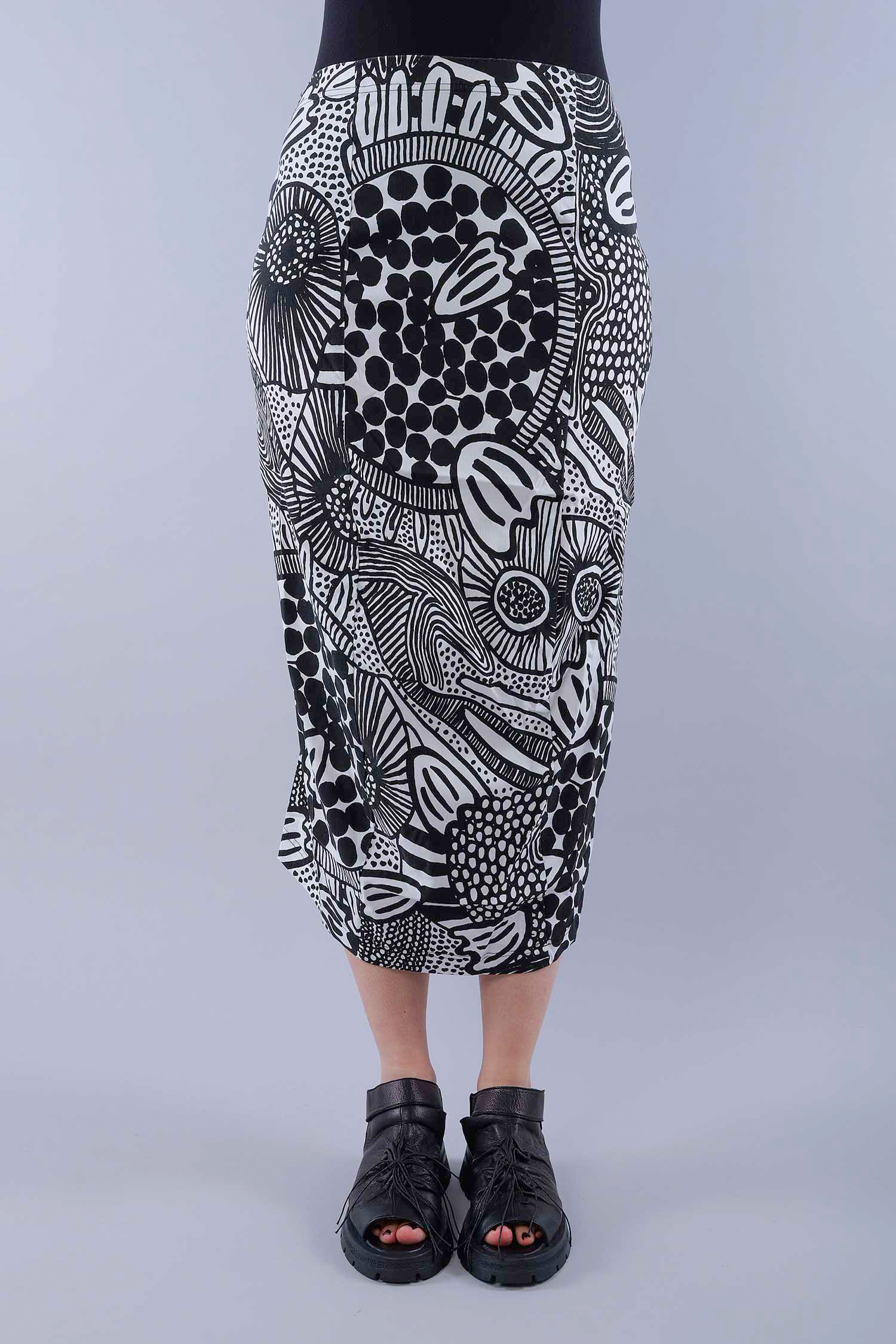 stretch skirt - Black print - 1263440305