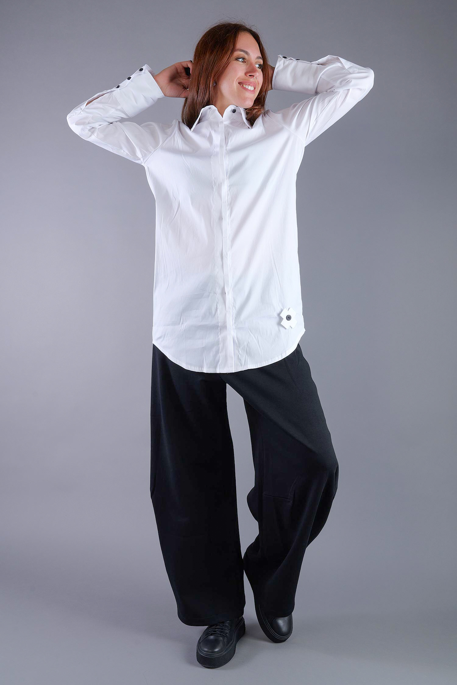 Stretchbluse - White - 4033