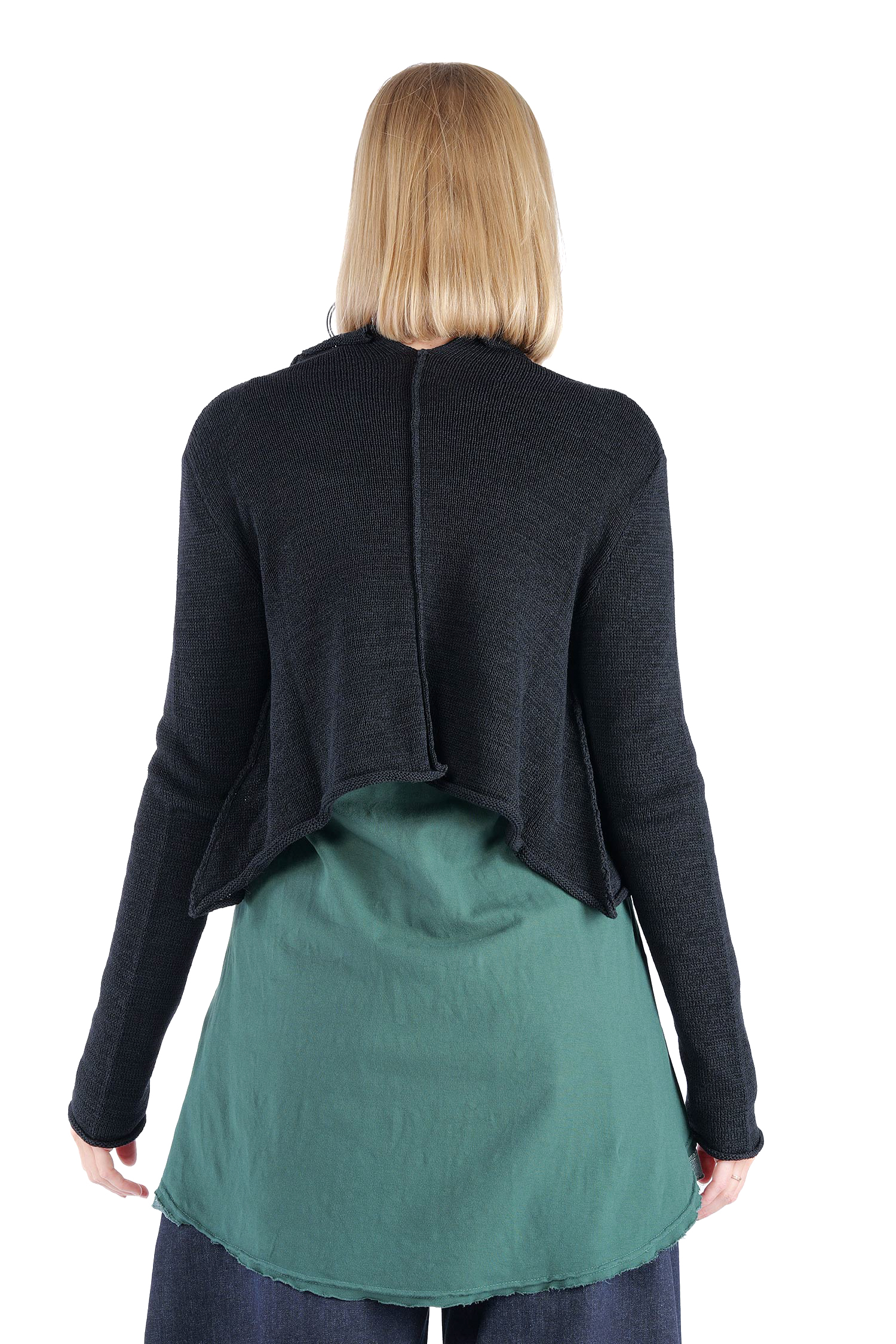 Short knitted jacket - Black - 2263727111