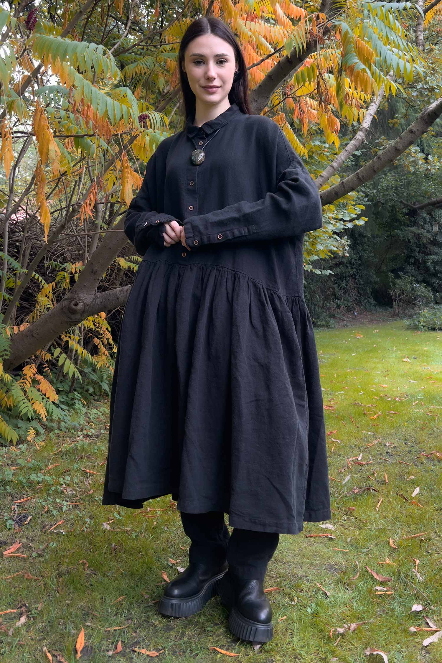 Linen dress - Black - 2263530908