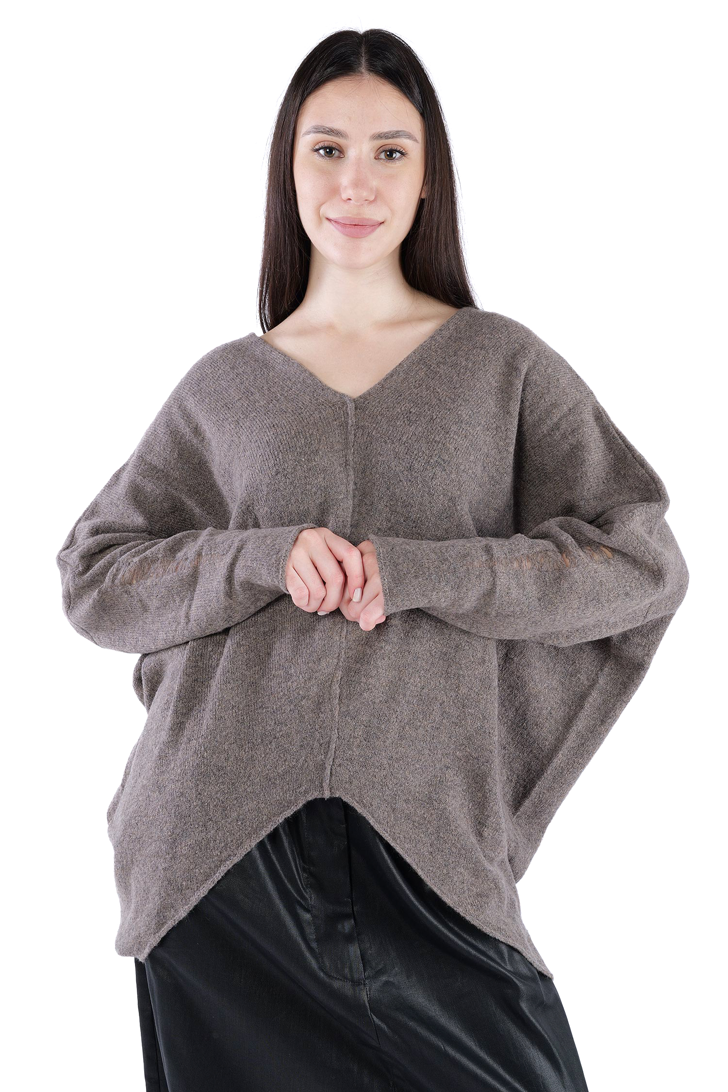 Feinstrick Pullover - Faded brown - Jojo