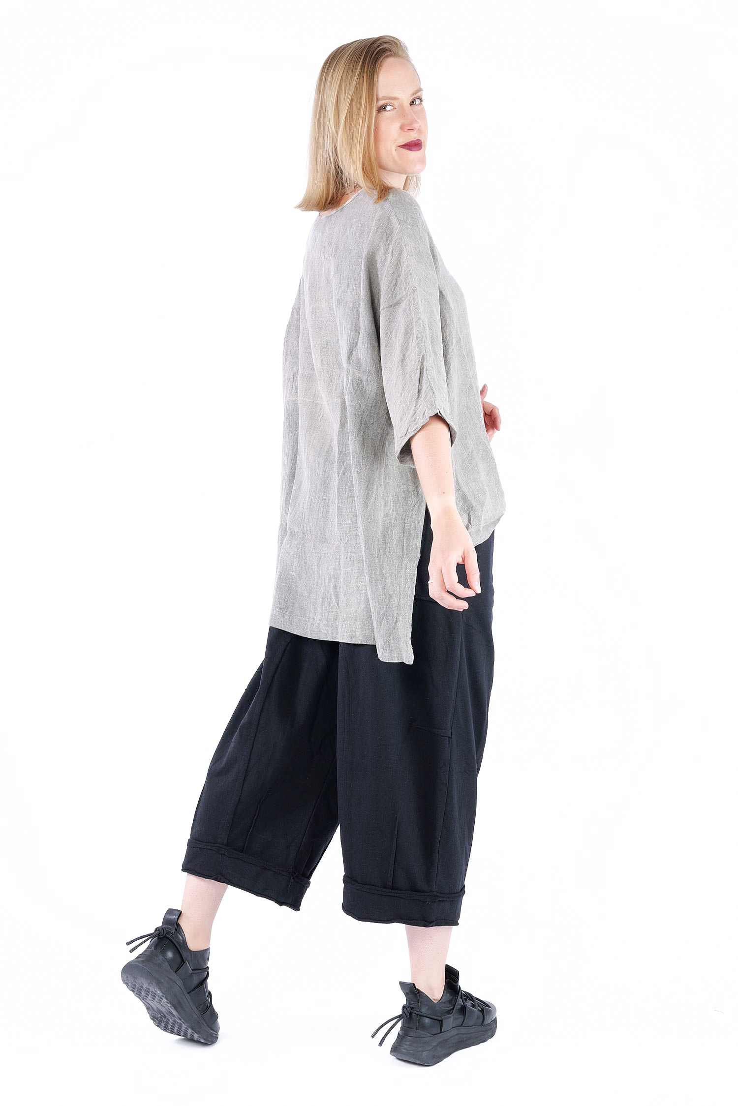 Leinen Shirt - Grey Stone-washed - Curie