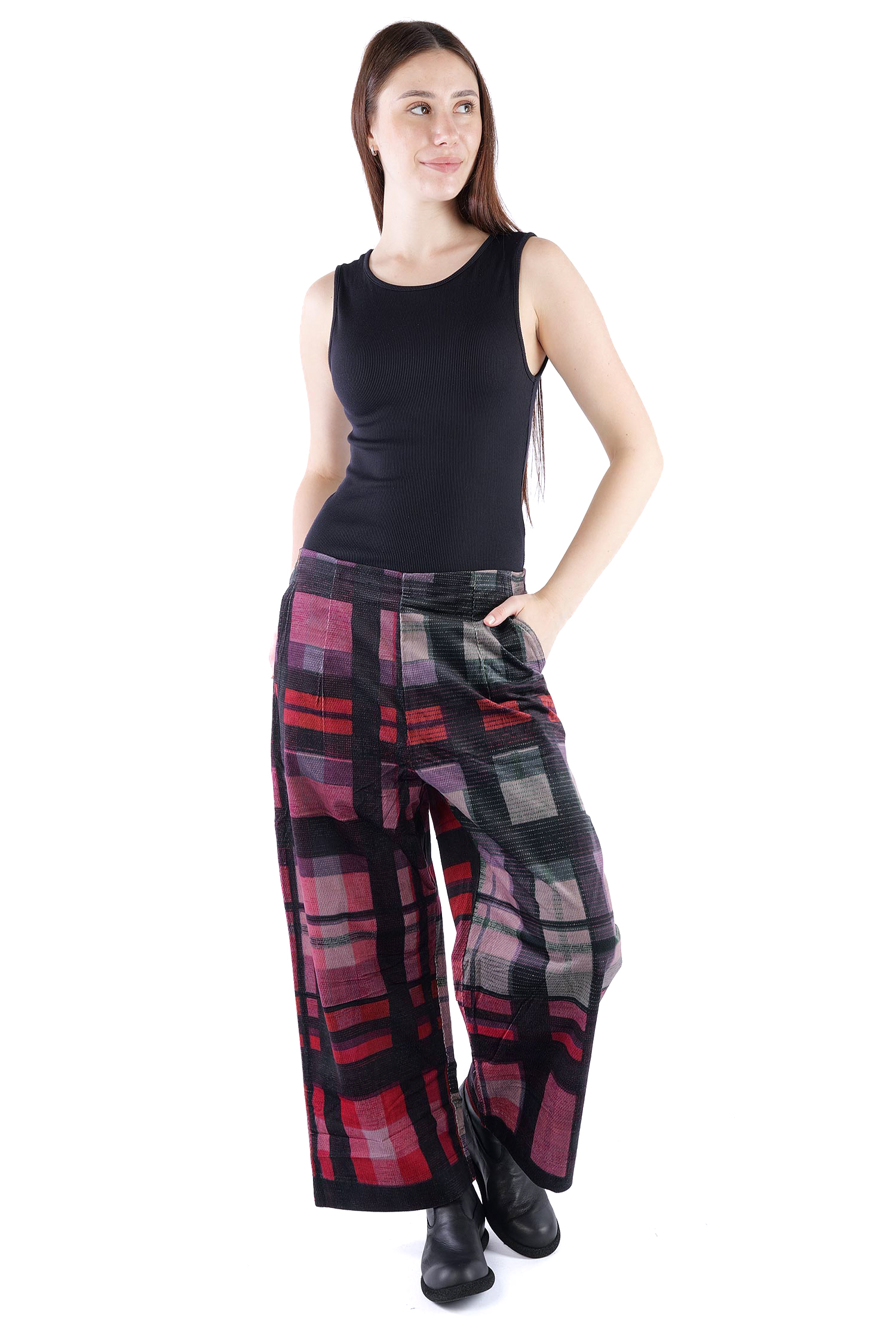 Feincord Culottes - Check multicolor - 2263230103