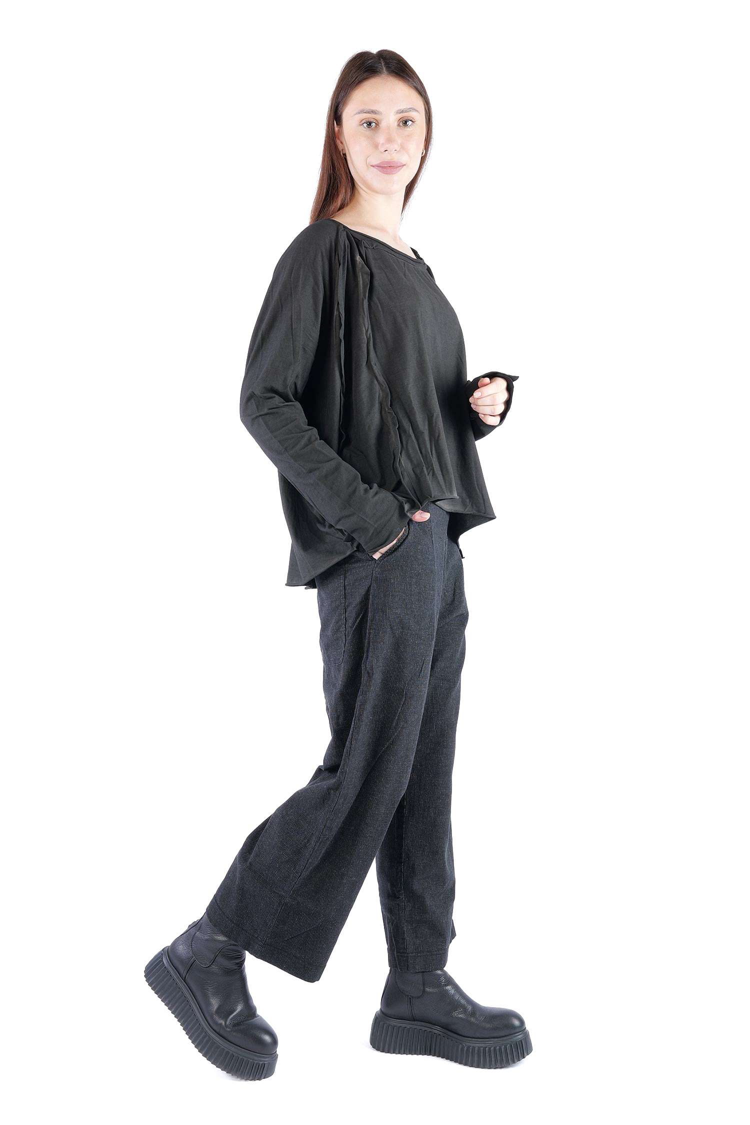 Oversize Jerseypullover - Black cloud - 2262560506