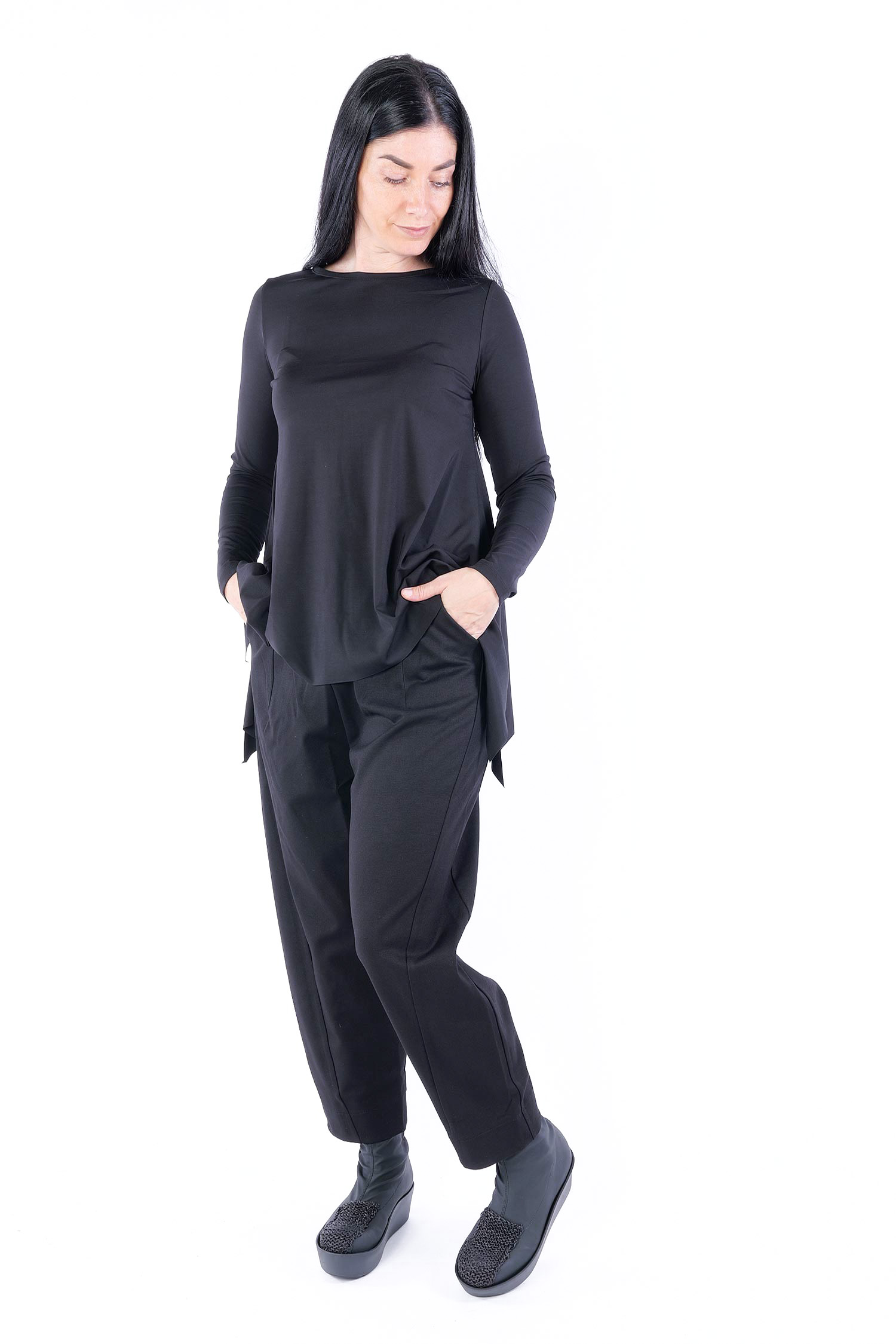 A-Linien Longsleeve - Schwarz - W25-73
