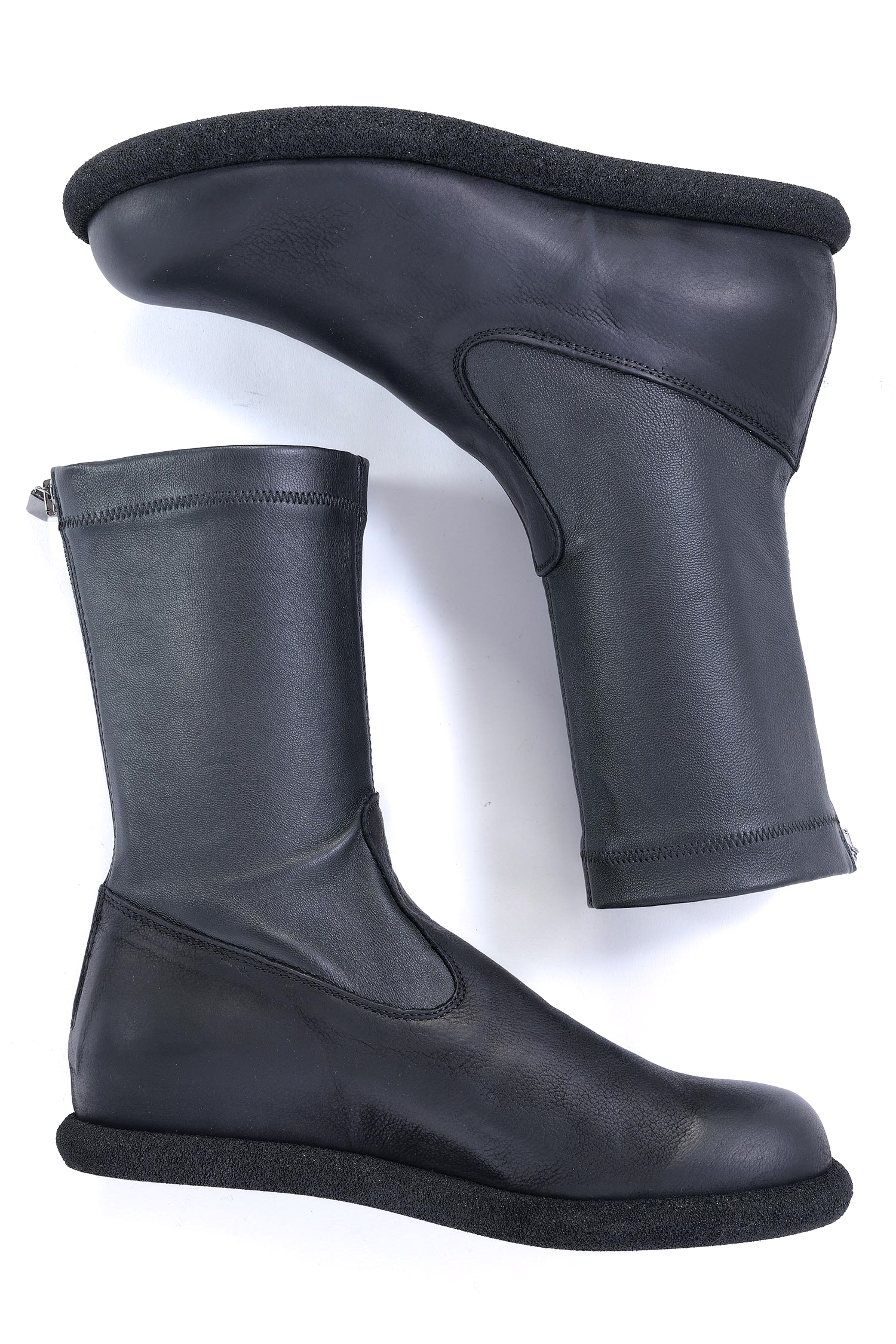 Stretchleder Stiefel - Schwarz - 10502