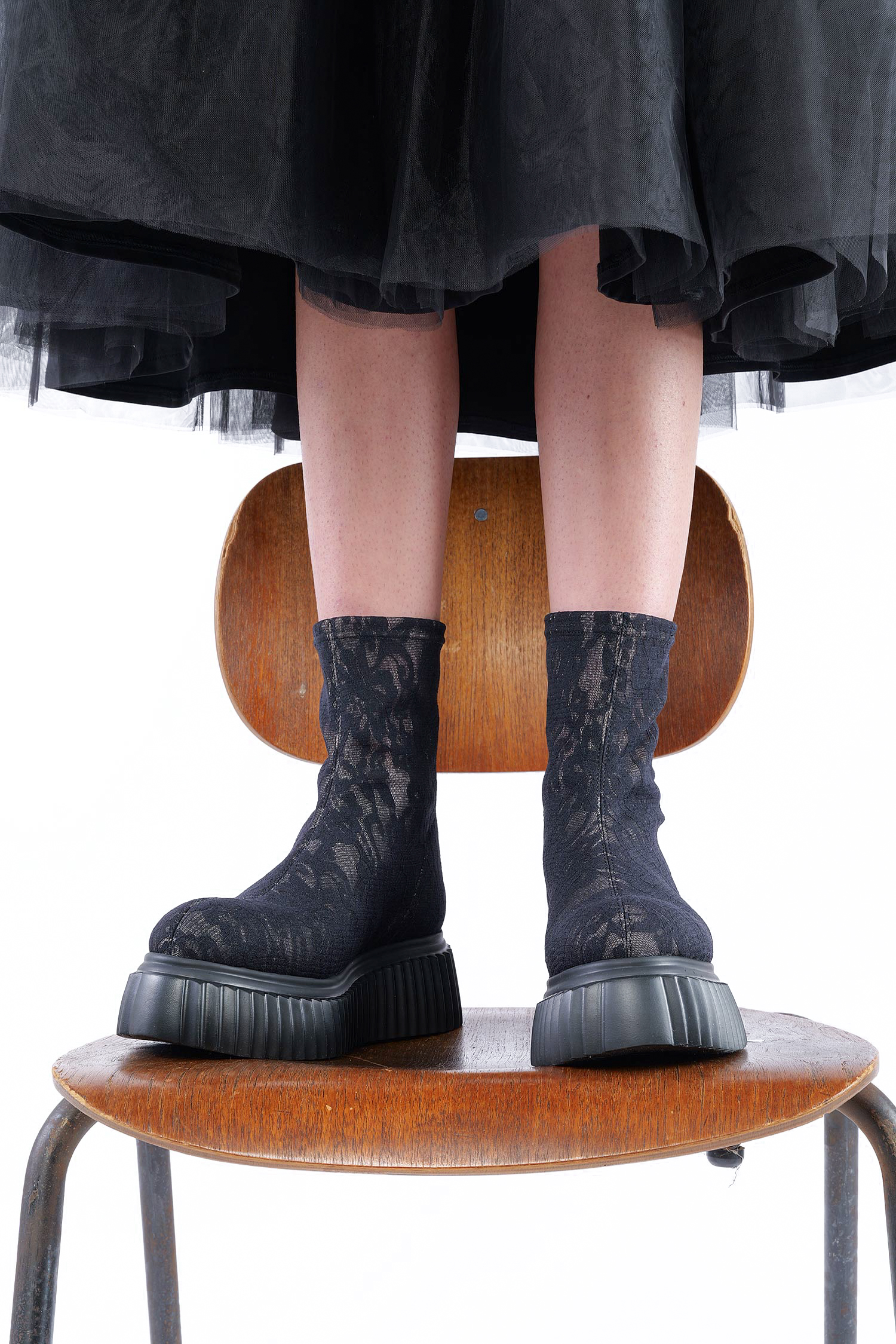 Stiefelette aus Spitze - Schwarz - Mirabel