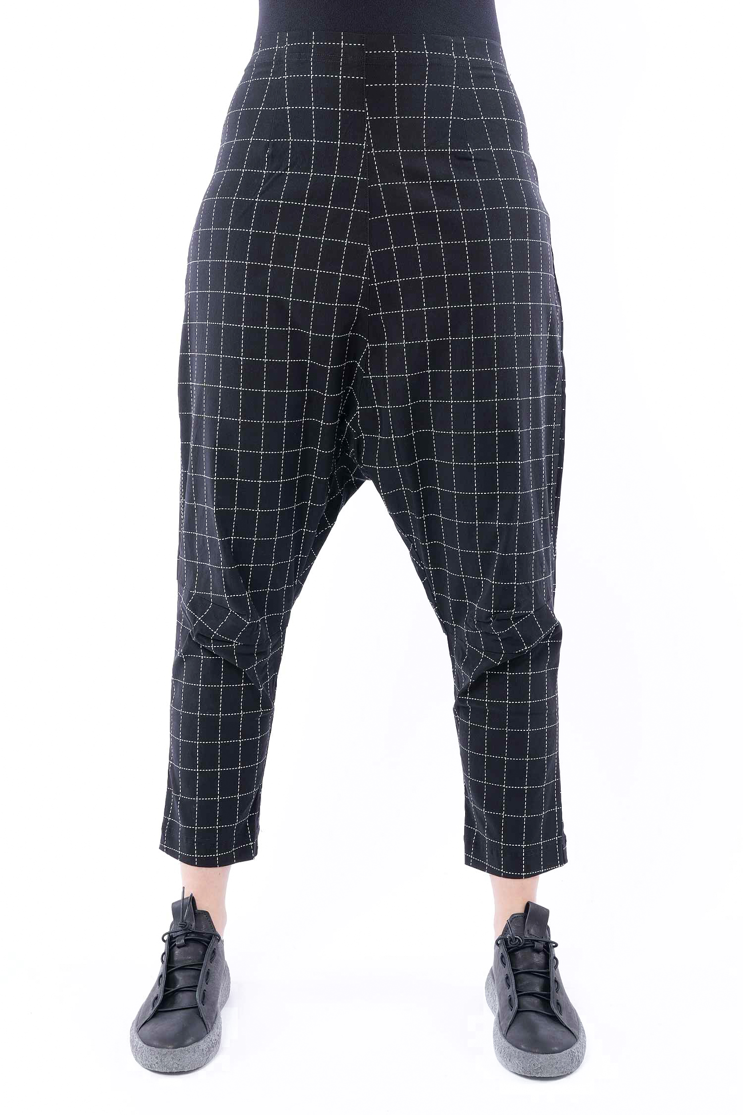 Stretch pants - Black check - 1263440101
