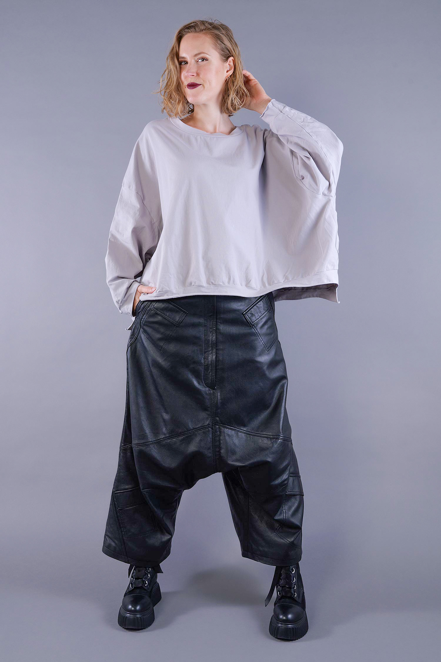 Oversize Pullover - Kiesel - Handcare