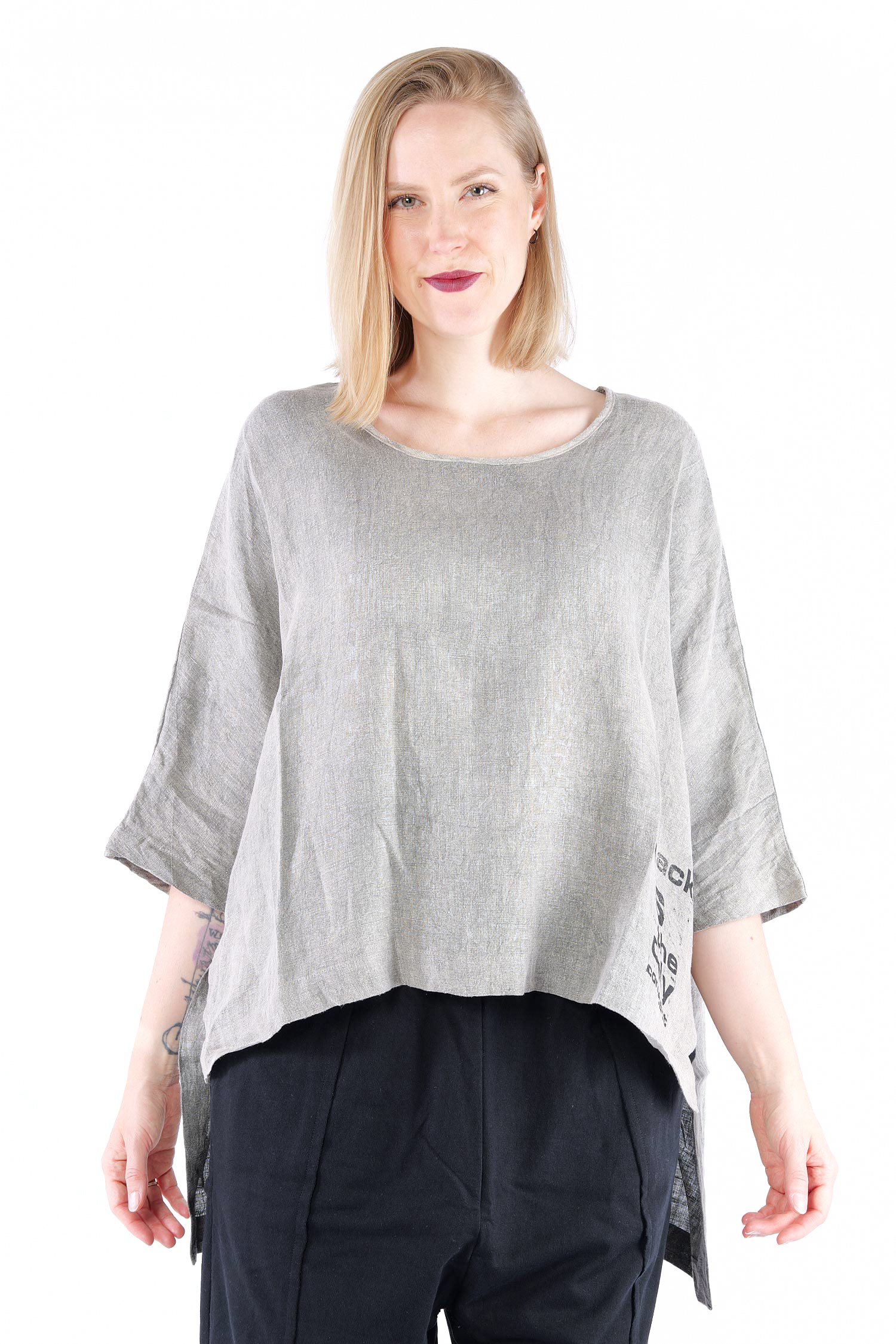 Leinen Shirt - Grey Stone-washed - Curie