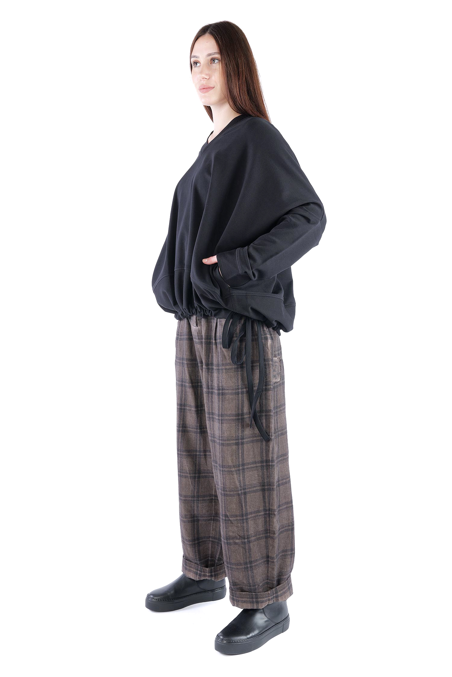 Oversize Sweatpullover - Schwarz - 26.2-KHF116