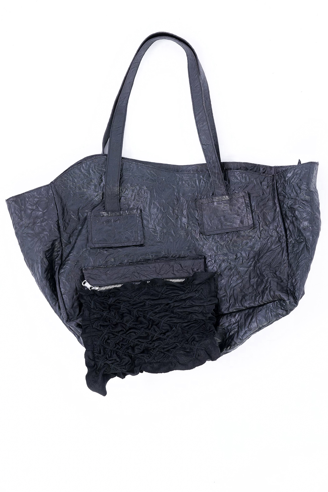 Asymmetrische Ledertasche - Schwarz - M.Gina