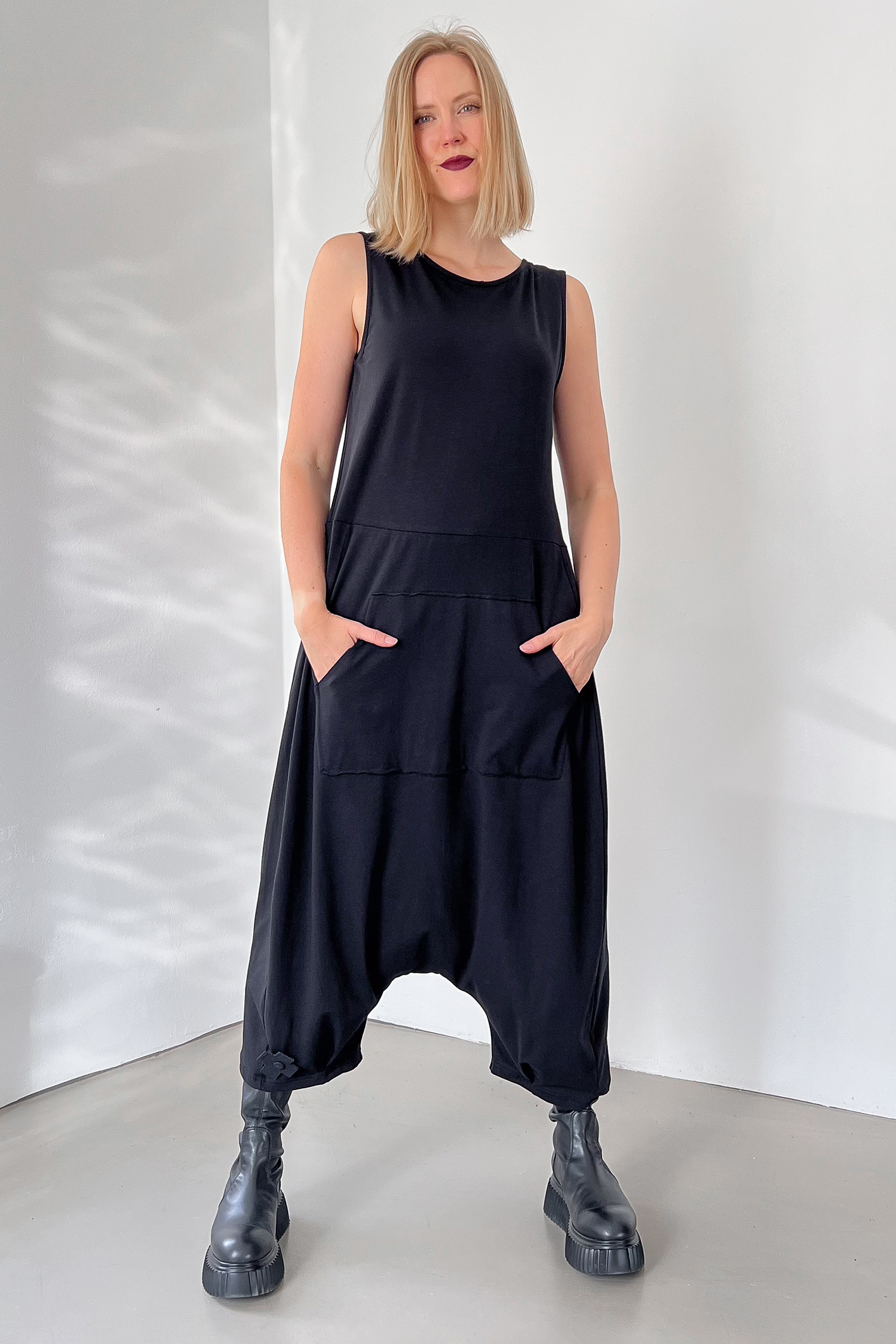 Jersey jumpsuit - Black - 1076