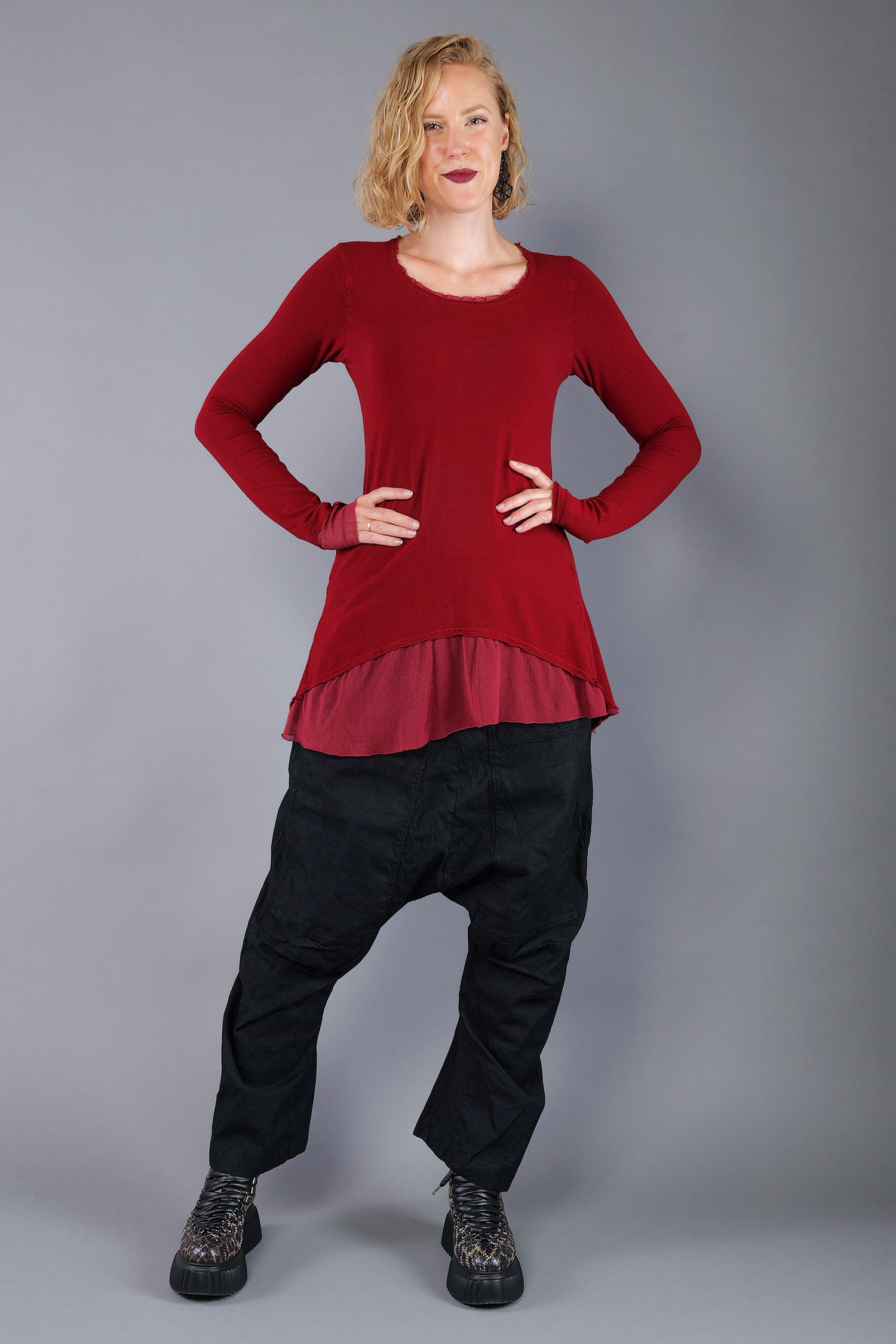 Longsleeve mit Tüll - Lava - 2263510501
