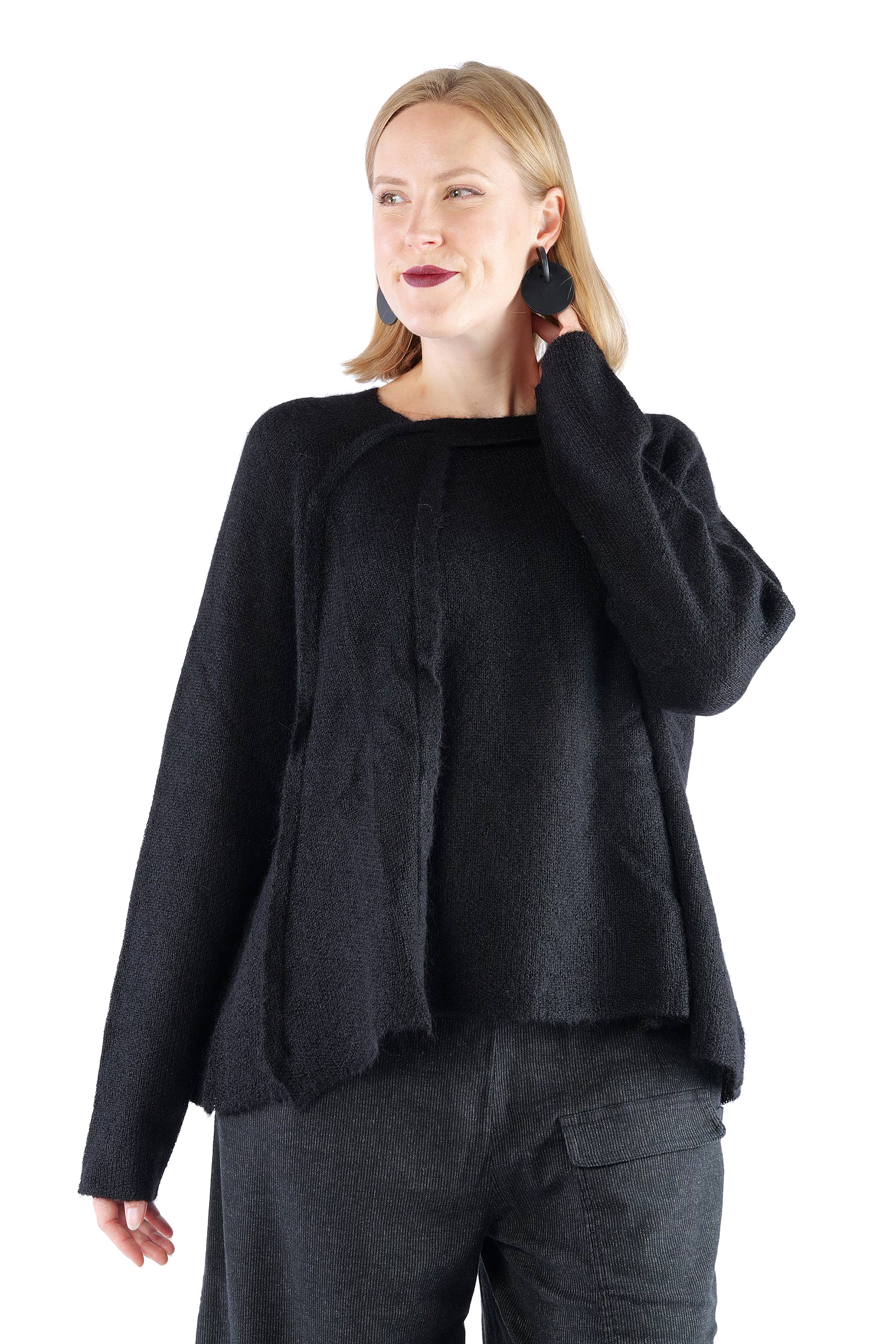 Oversize Strickpullover - Schwarz - 2262450703