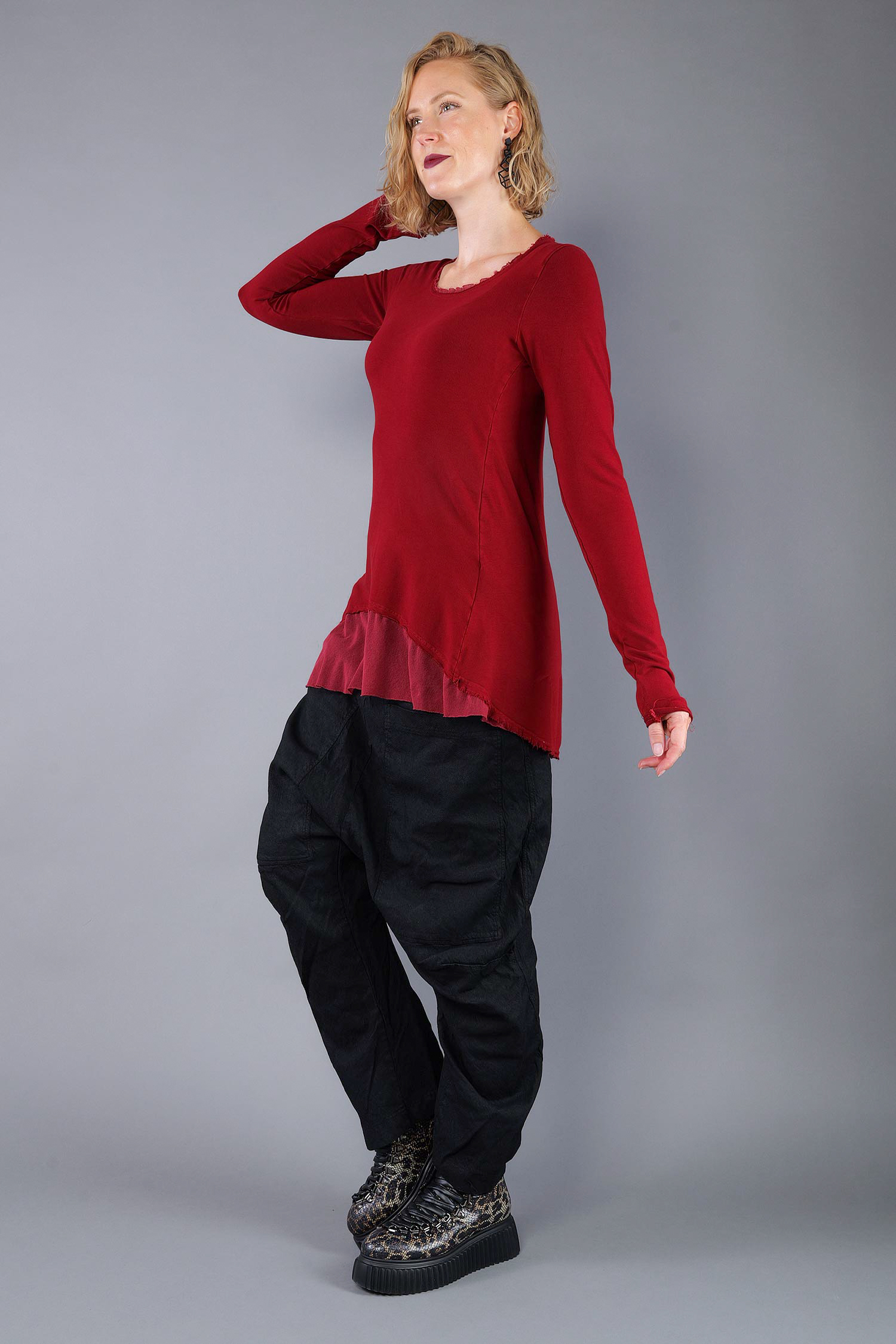 Longsleeve mit Tüll - Lava - 2263510501