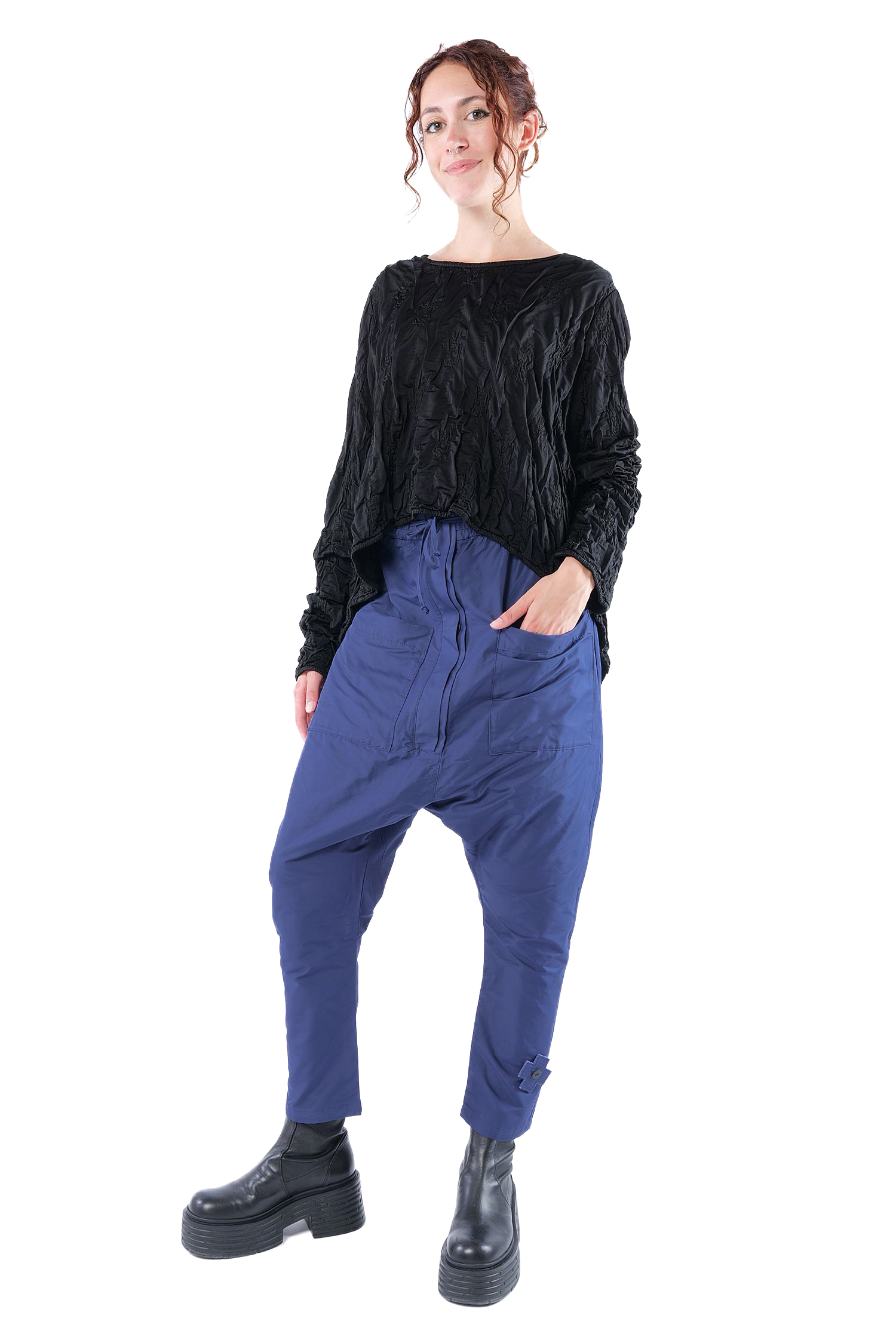 Oversize Stepppullover - Schwarz - Innenlaut