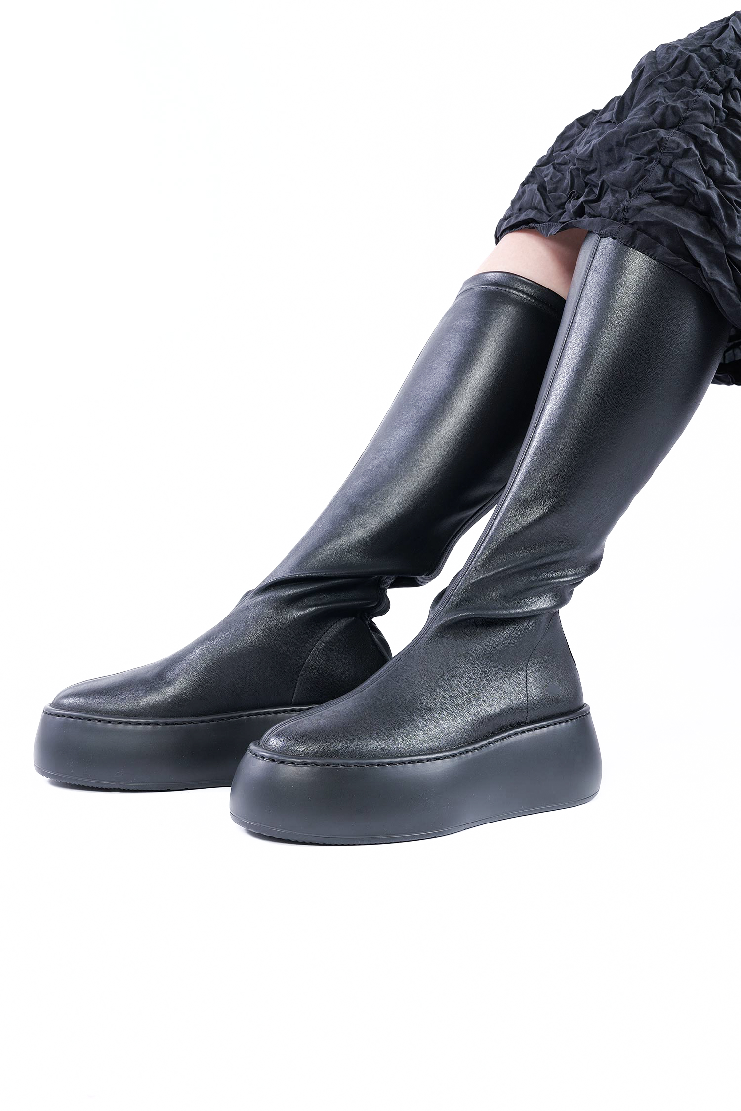 Stretchleder Boots - Schwarz - Vibe Boot