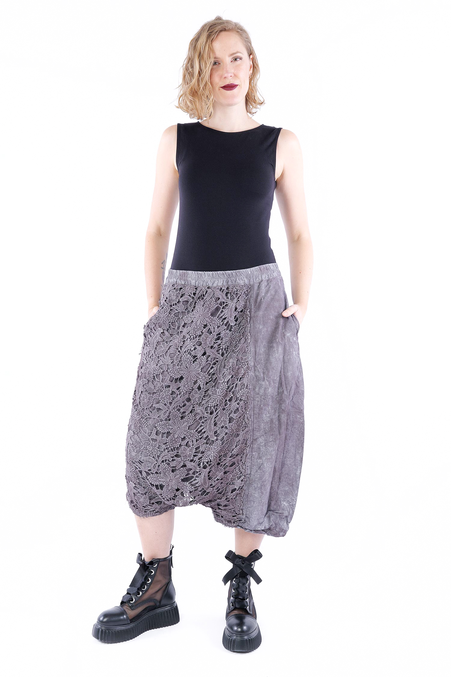 Pants with lace - Amber fog - 1262260108