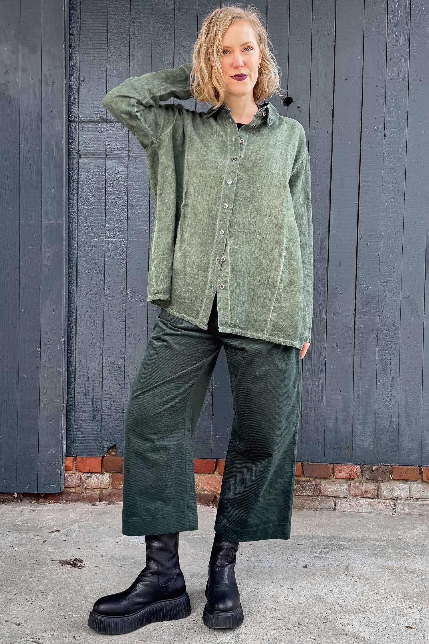 Feincord Culottes - Forest - 2263230113