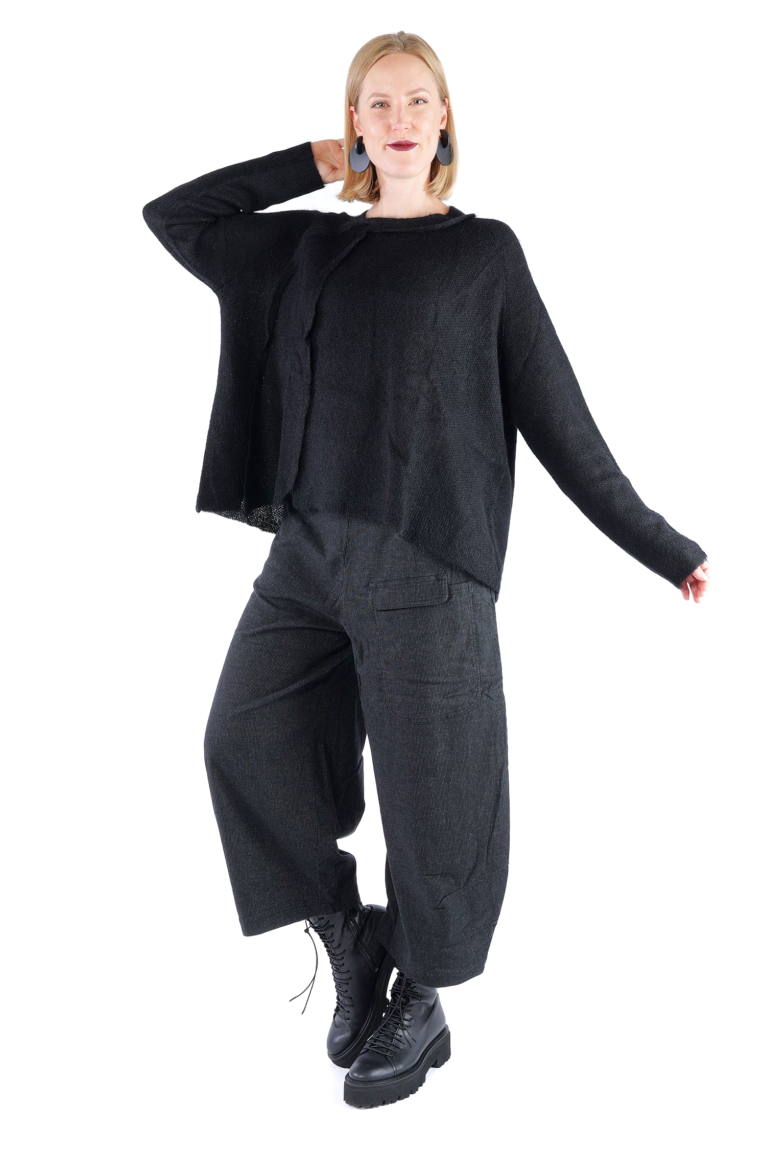 Oversize Strickpullover - Schwarz - 2262450703