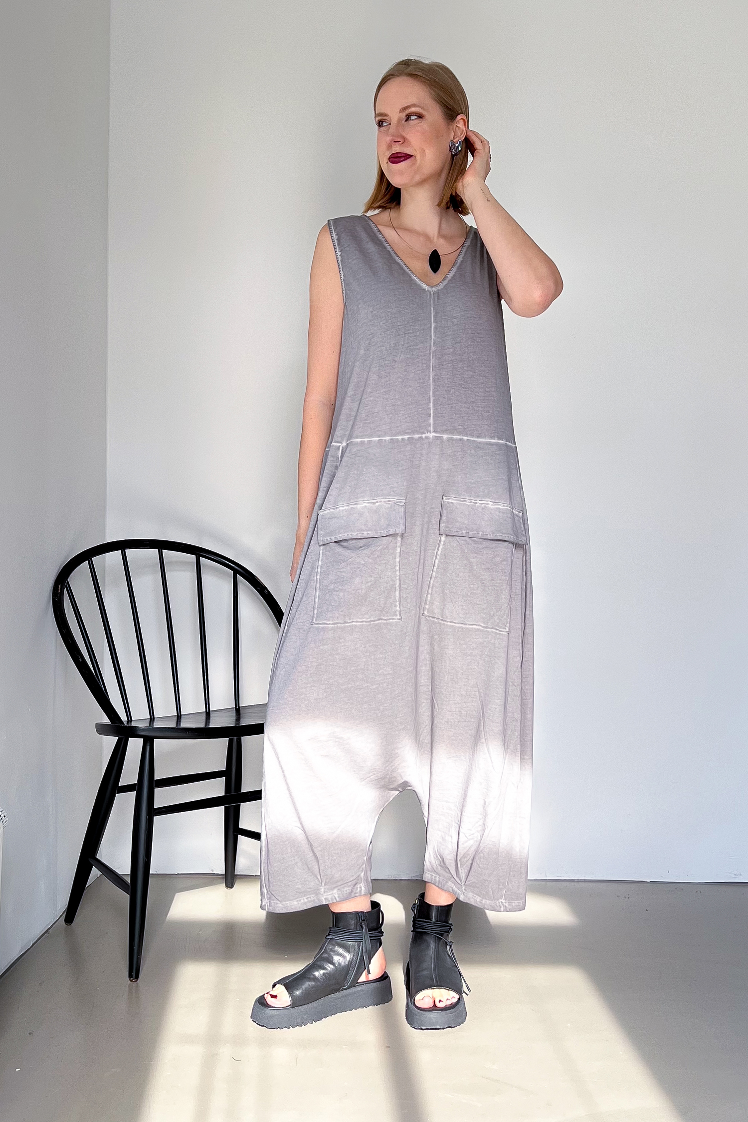 Jersey jumpsuit - Cement - 1076