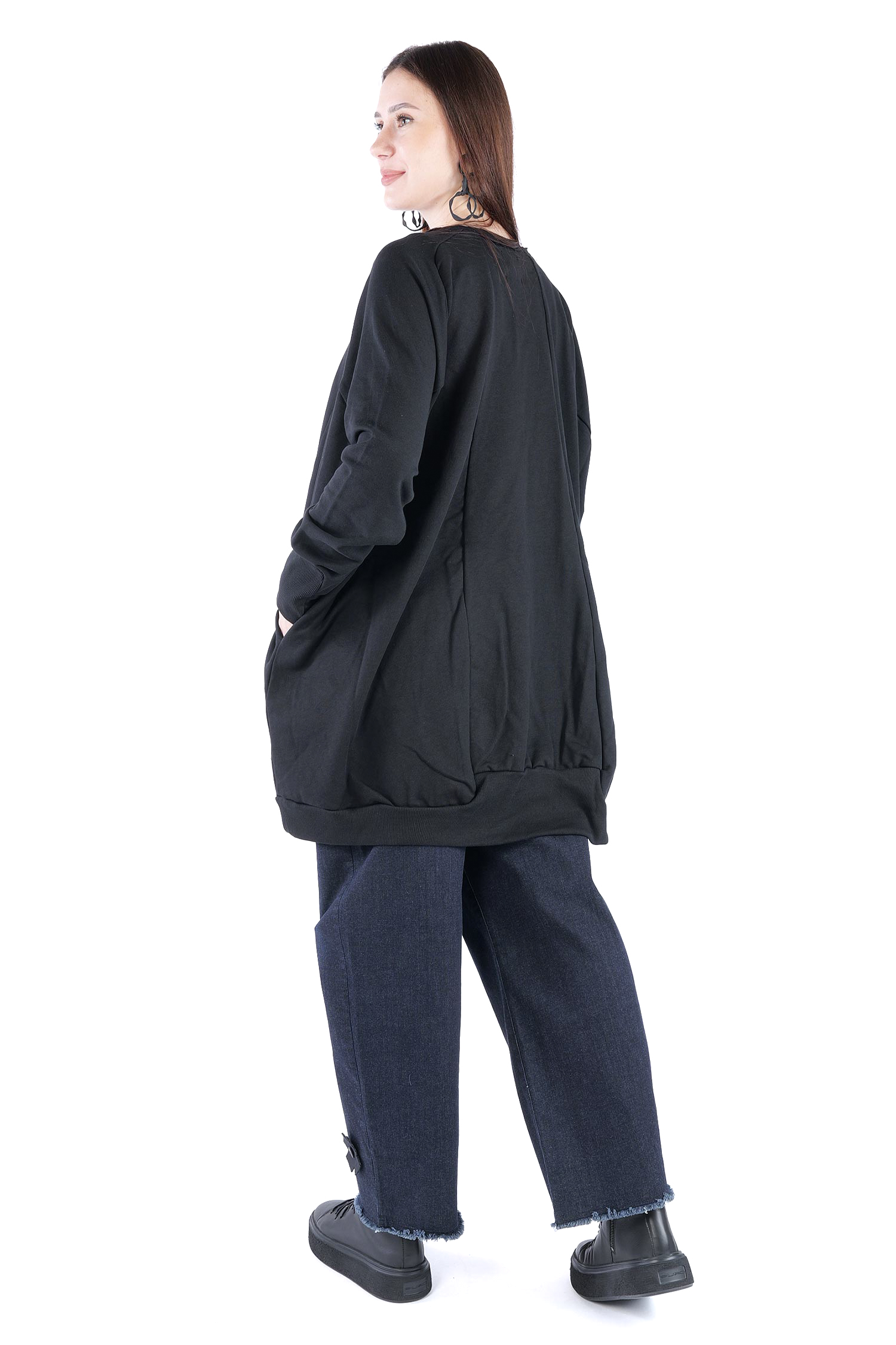 Oversize Sweatpullover - Schwarz - 2139