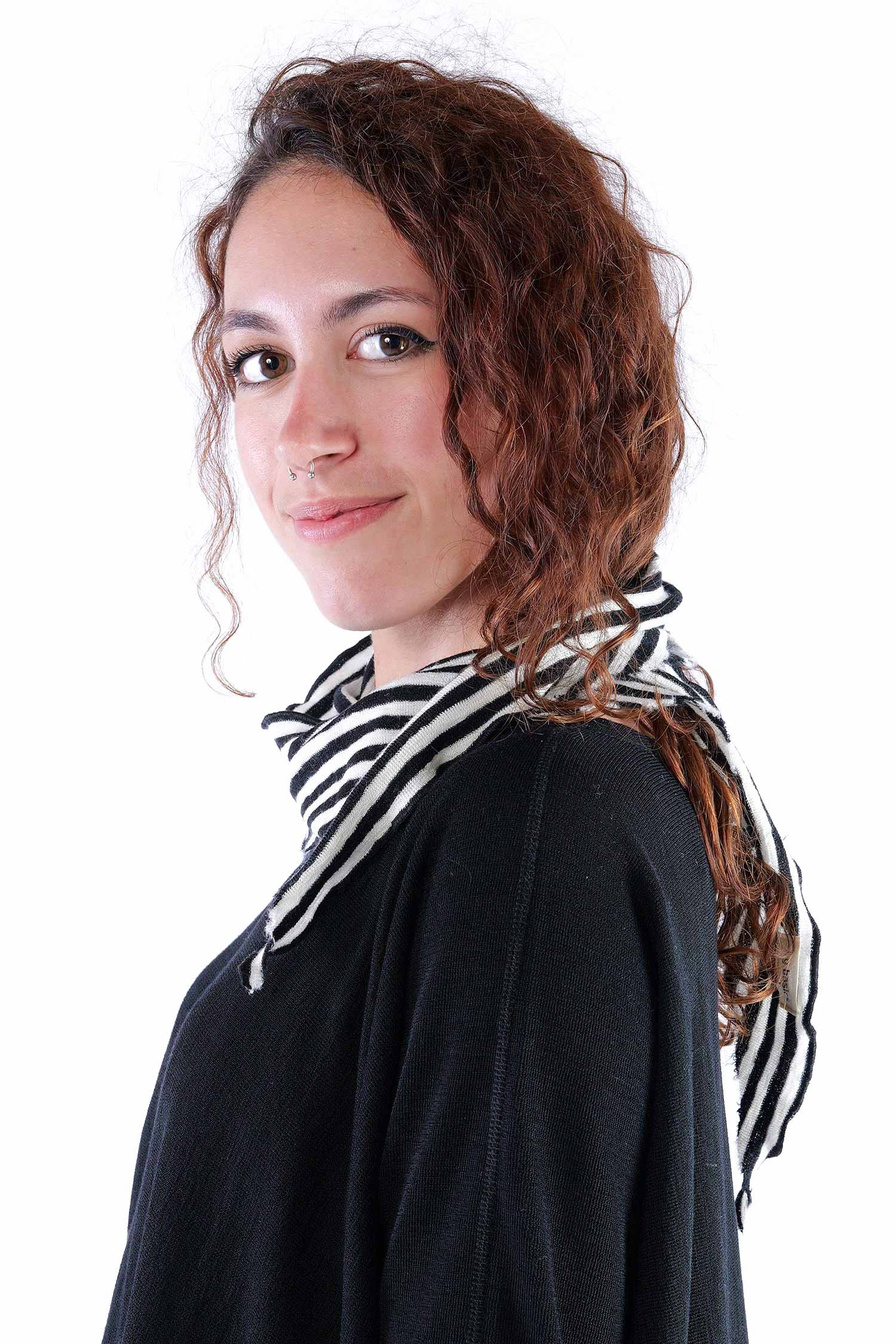 Kleines Dreieckstuch - white/black-schmal - 1040