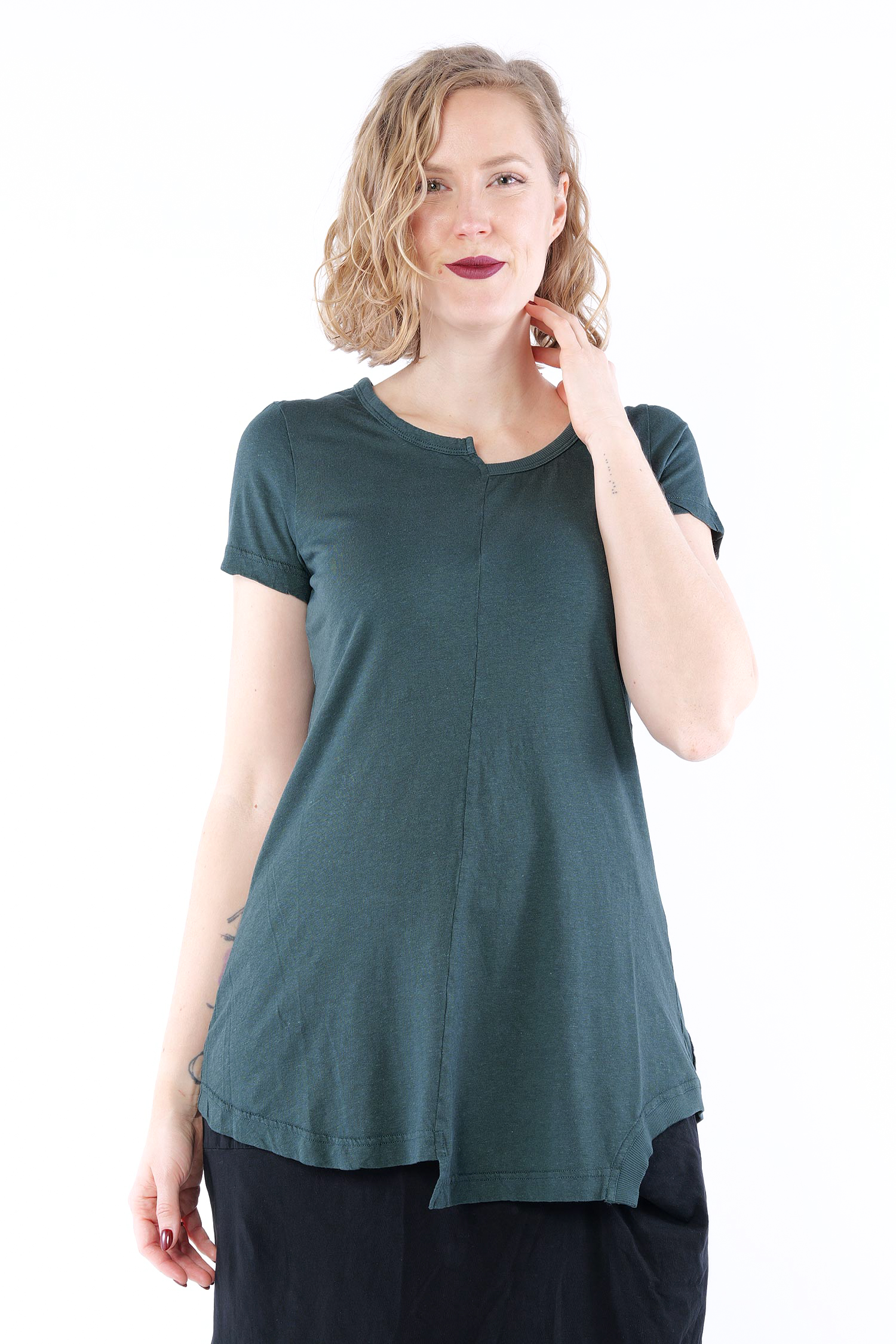 Linen jersey T-shirt - Tree - 1263650501
