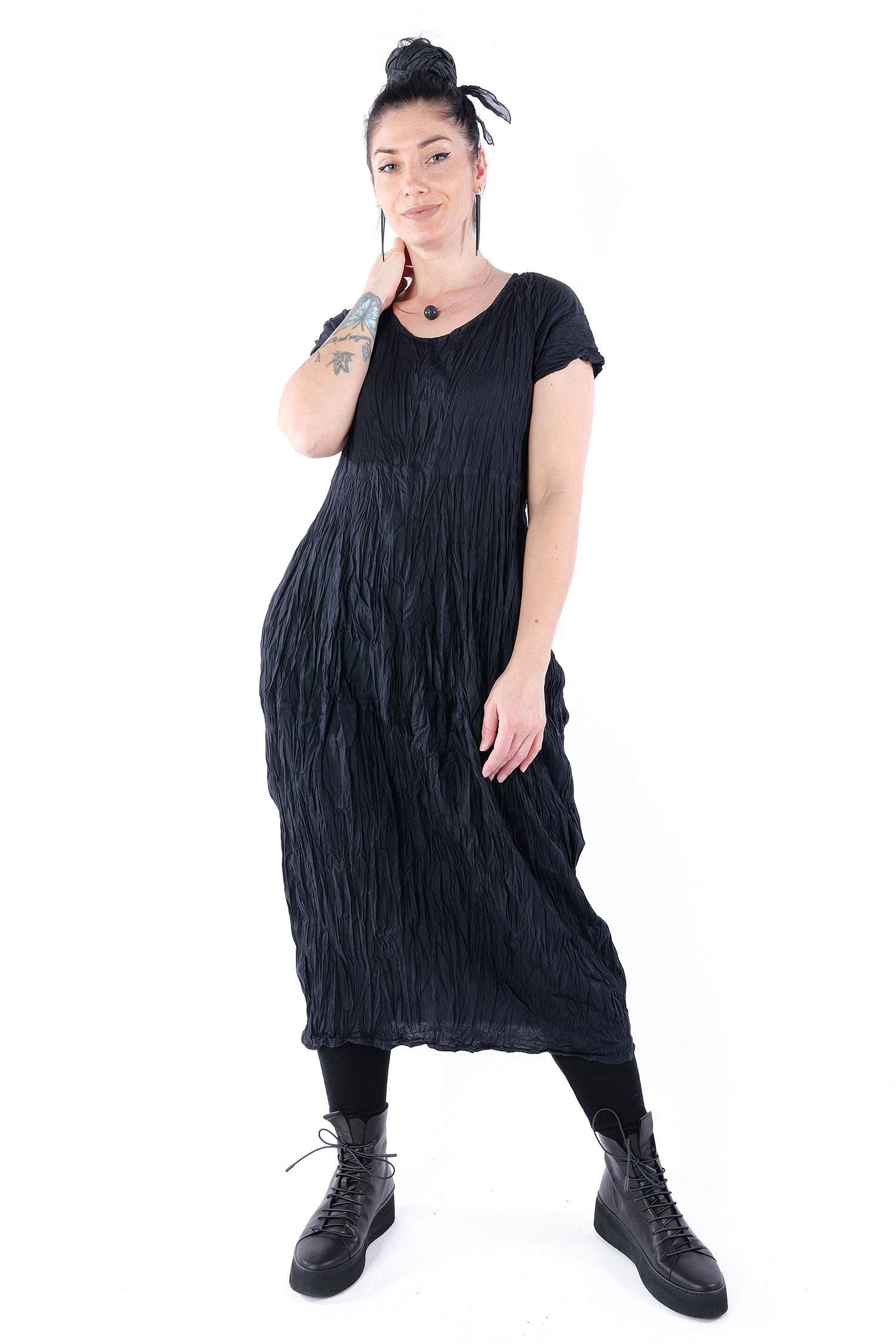 Falten Tunika - Schwarz - Effortschr