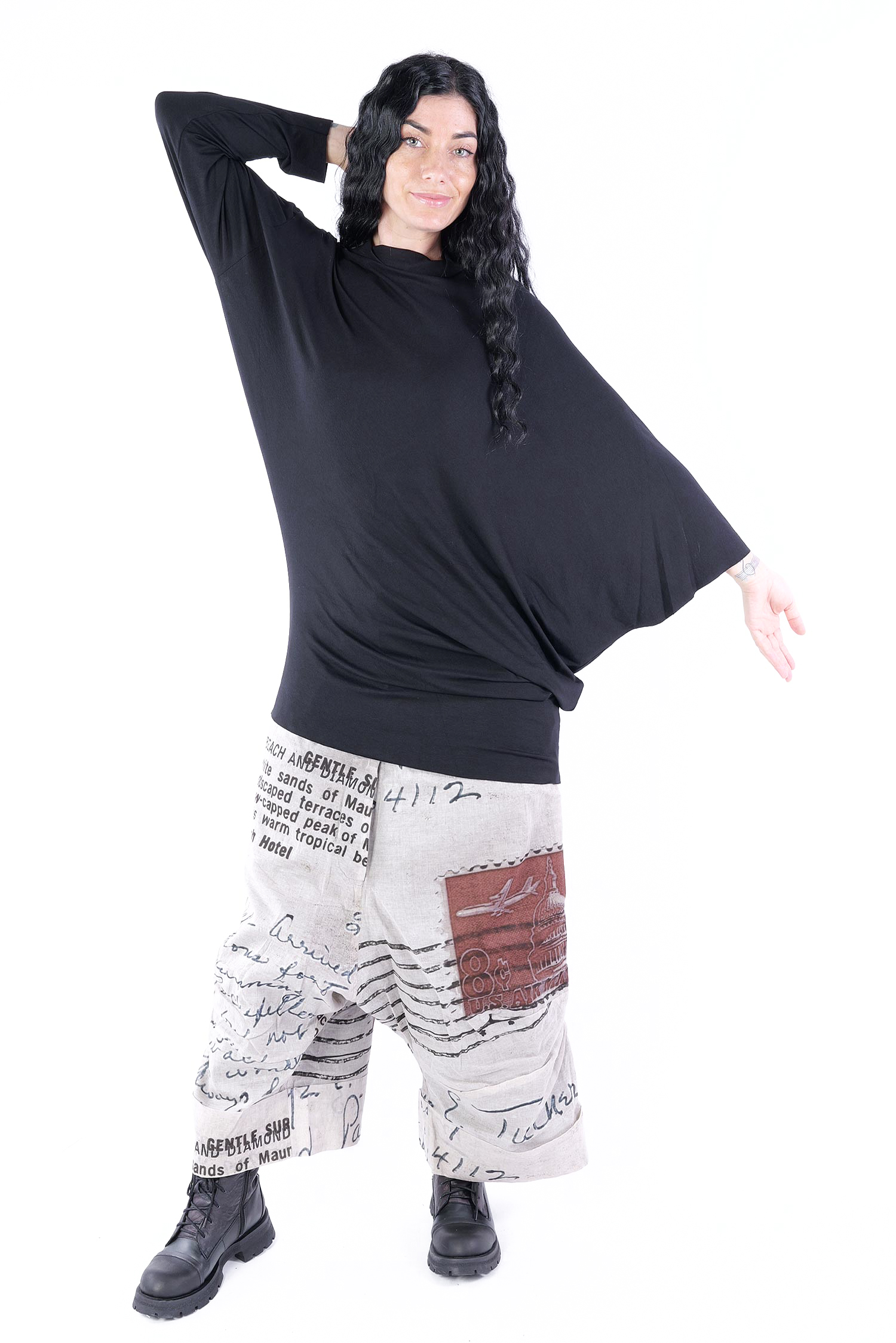 Asymmetrisches Oberteil - Schwarz - 25545