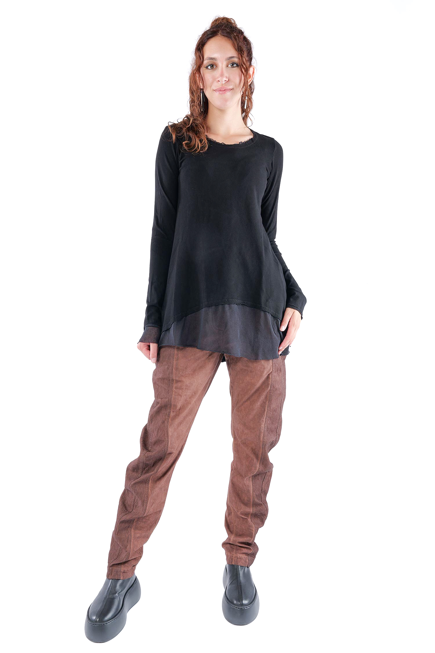 Longsleeve mit Tüll - Schwarz - 2263510501