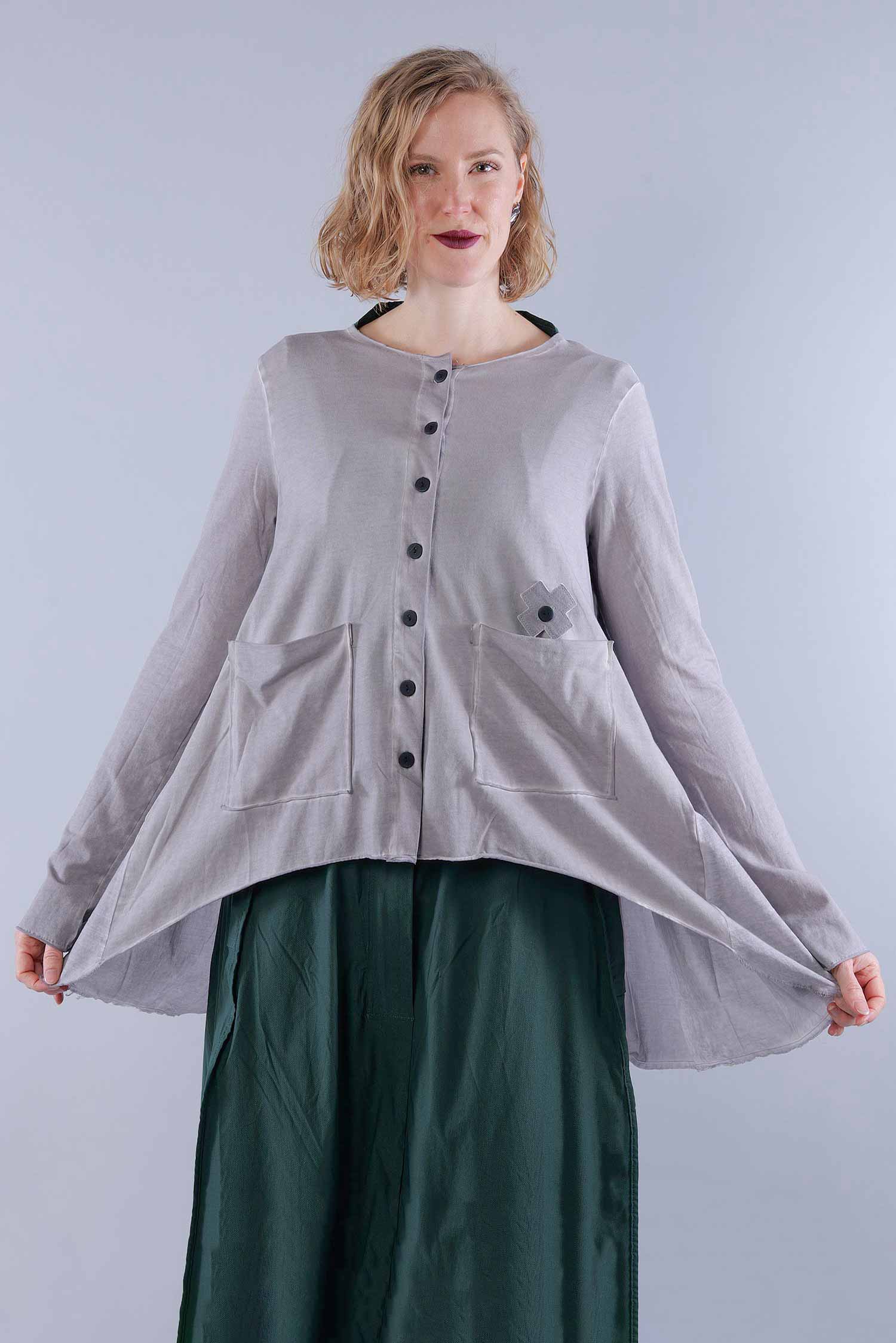 Detailreiche Jacke - Cement - 4028