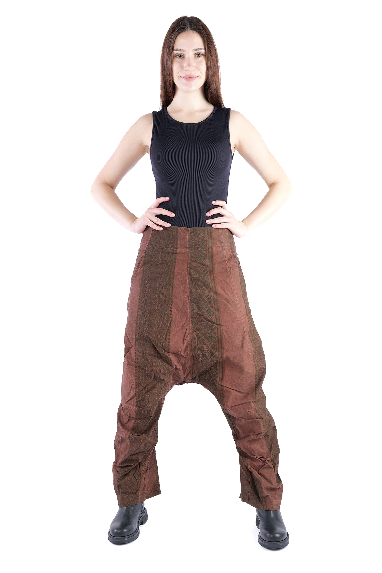 Stretchhose - Henna cloud stripe - 2262390103