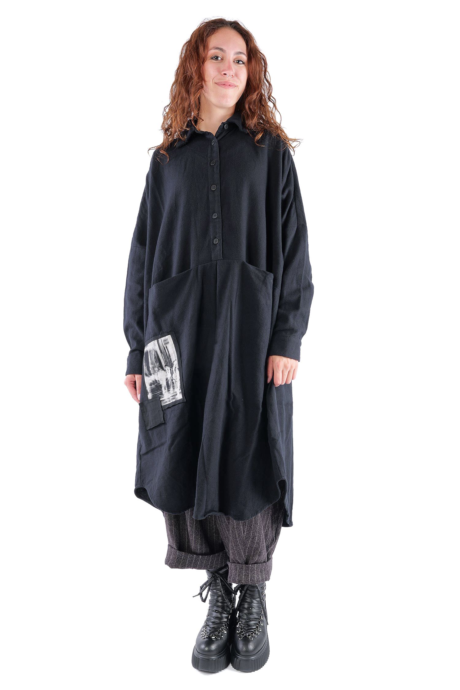 Flanell Tunika - Schwarz - Fight