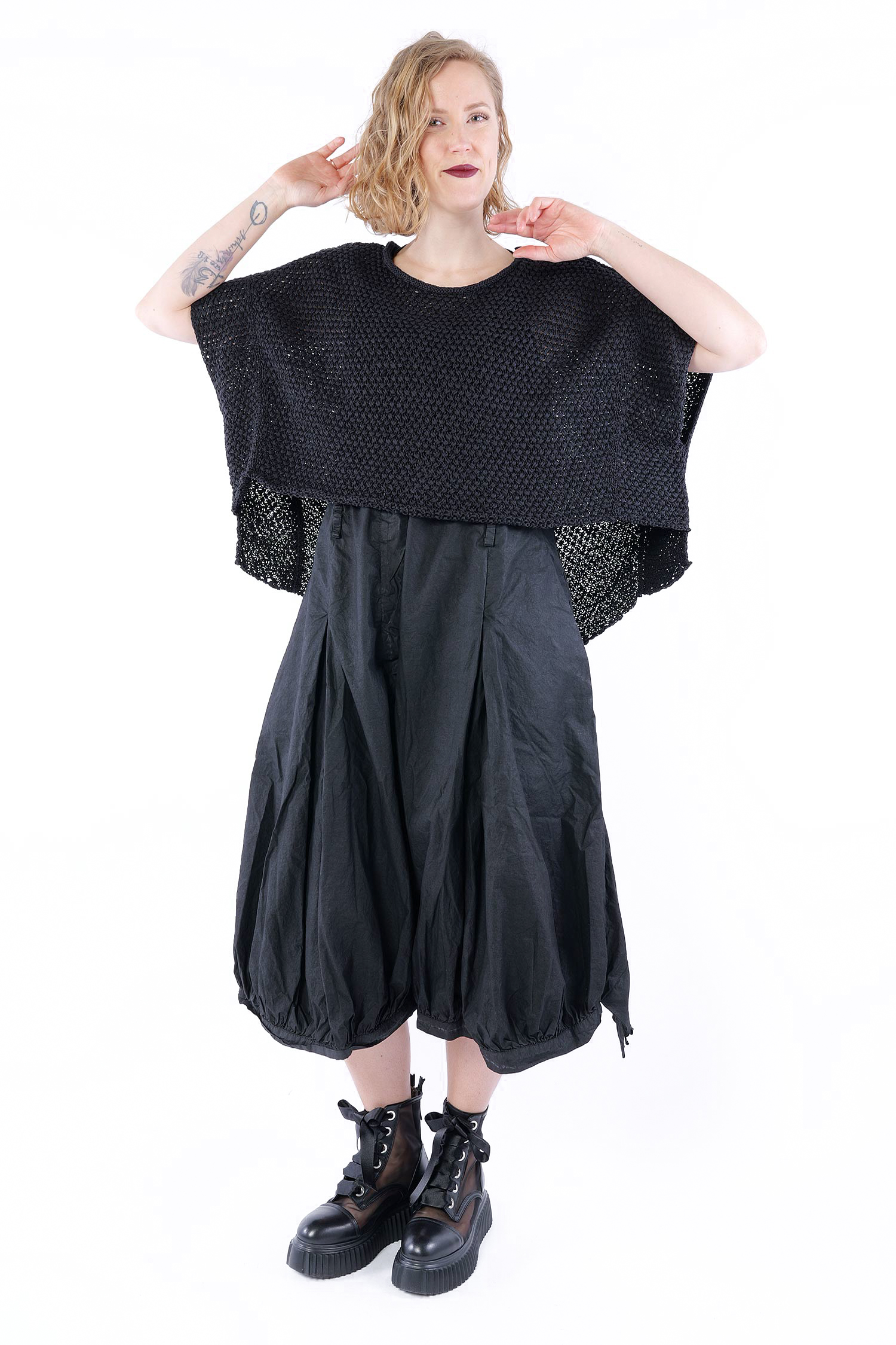 Grobstrick Shirt - Schwarz - 1263730702