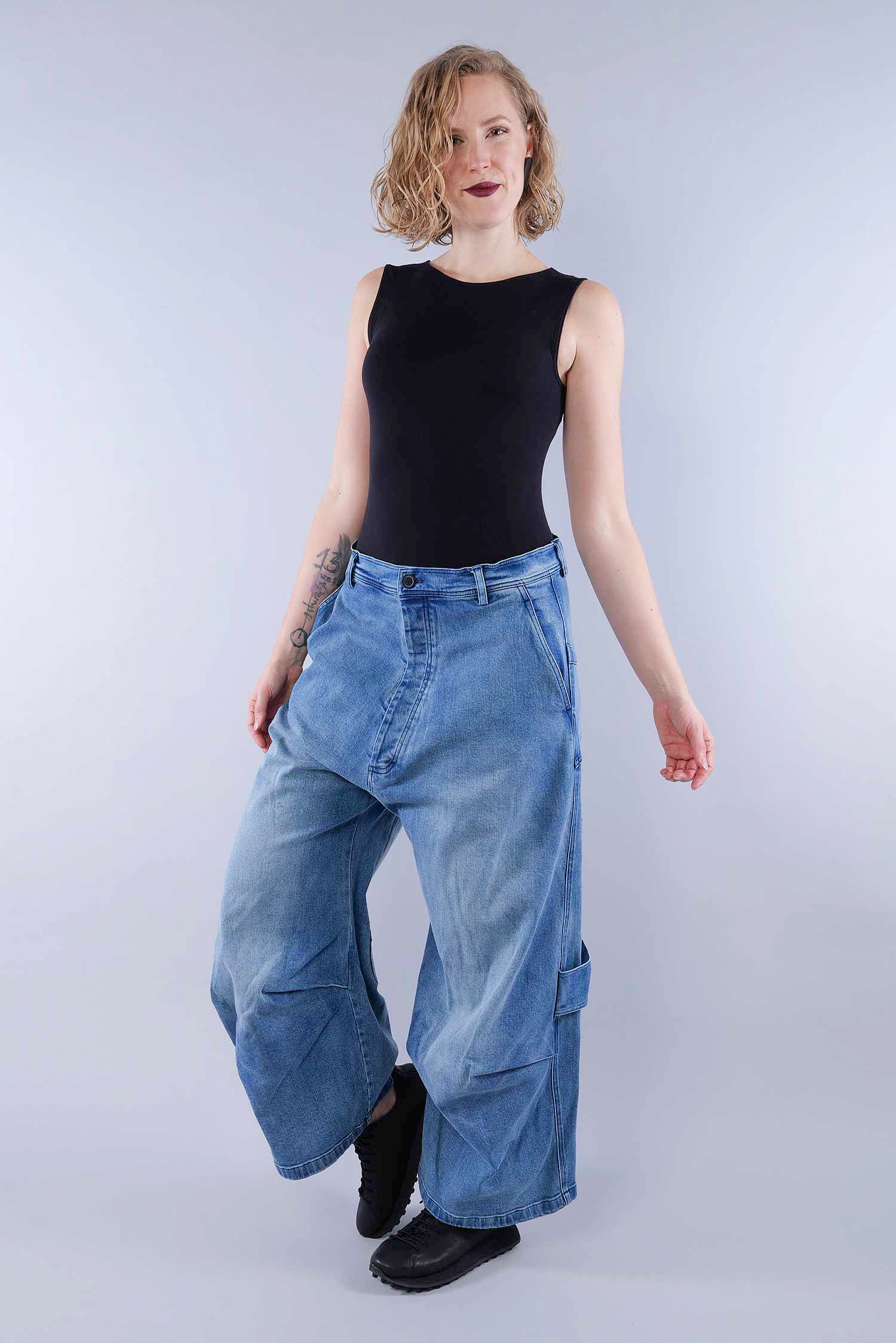 Lange Jeanshose - Indigo stonewash - 1261040112