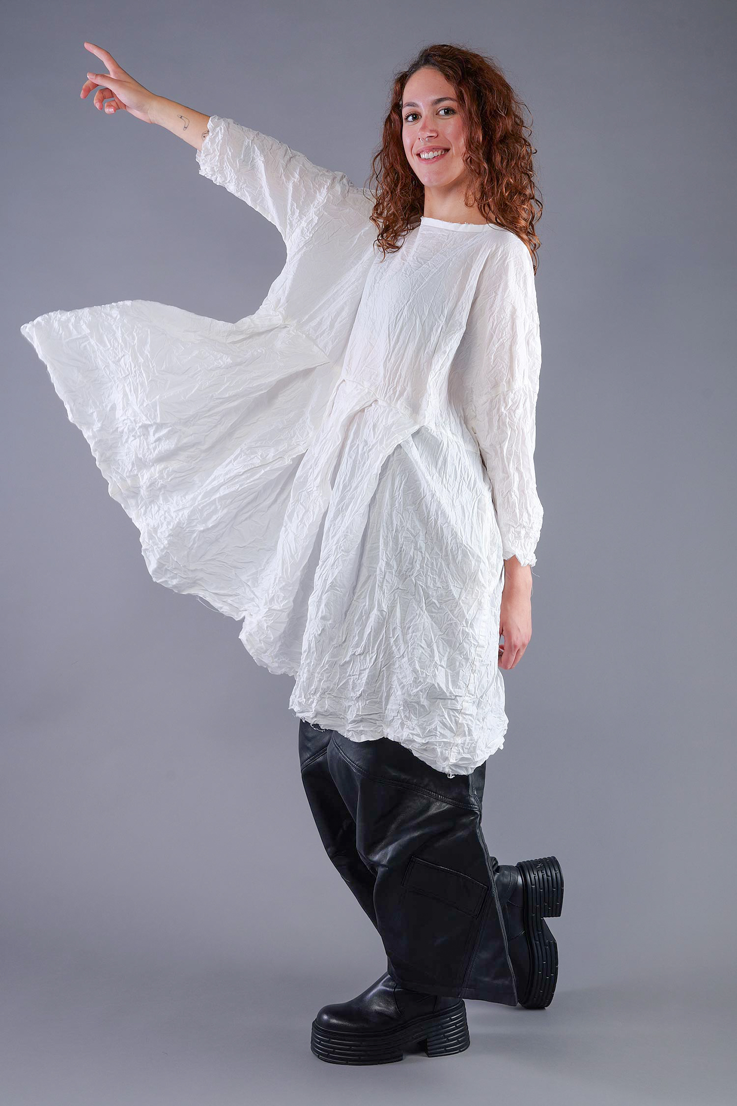 Falten Tunika - Schnee - Slowgold
