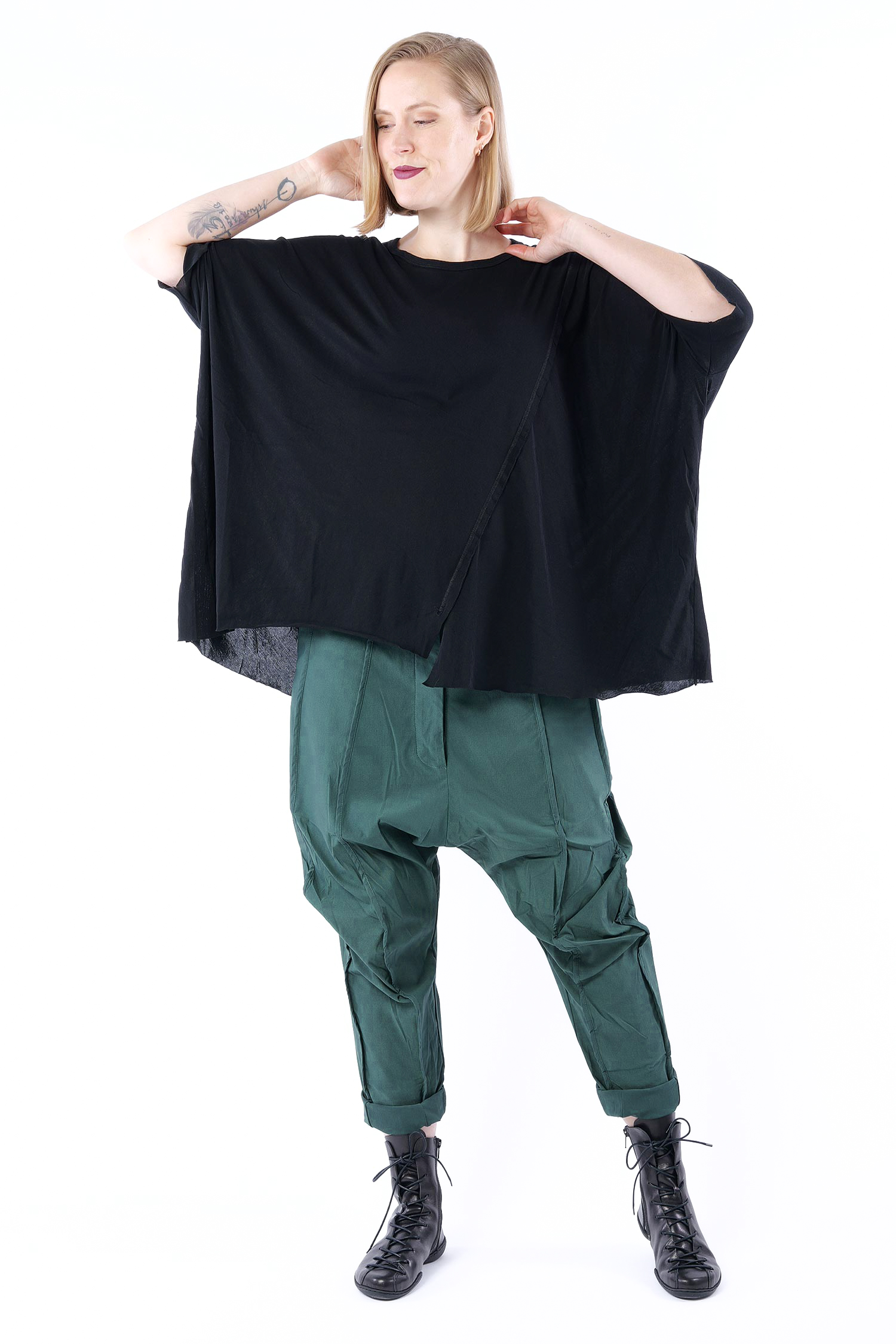 Oversize T-Shirt - Schwarz - 1263230504