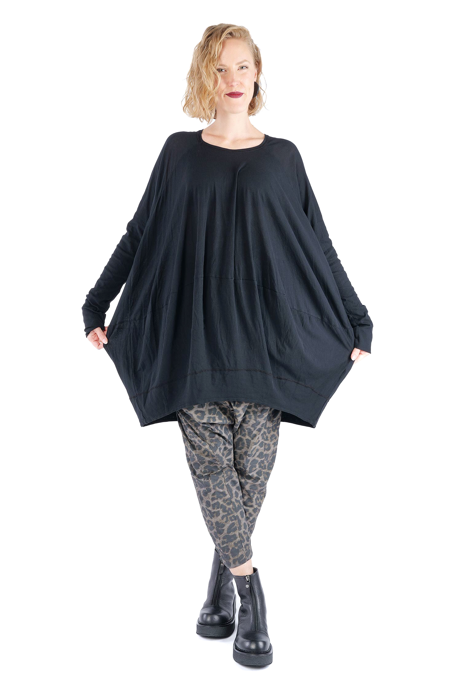 Oversize Tunika - Schwarz - 2261140515