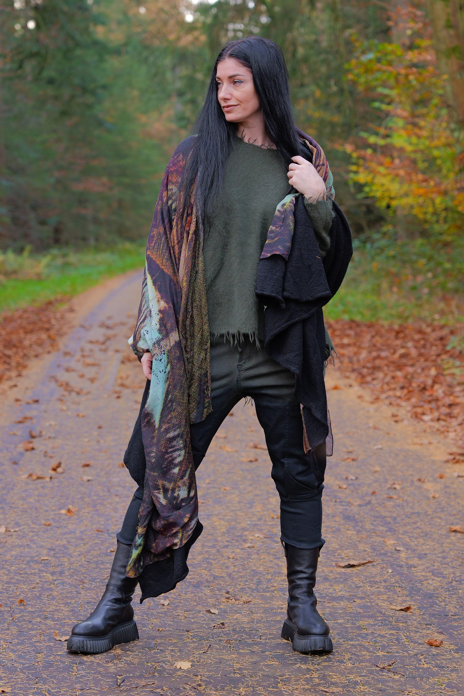 Strickschal - Schwarz - 2252807703