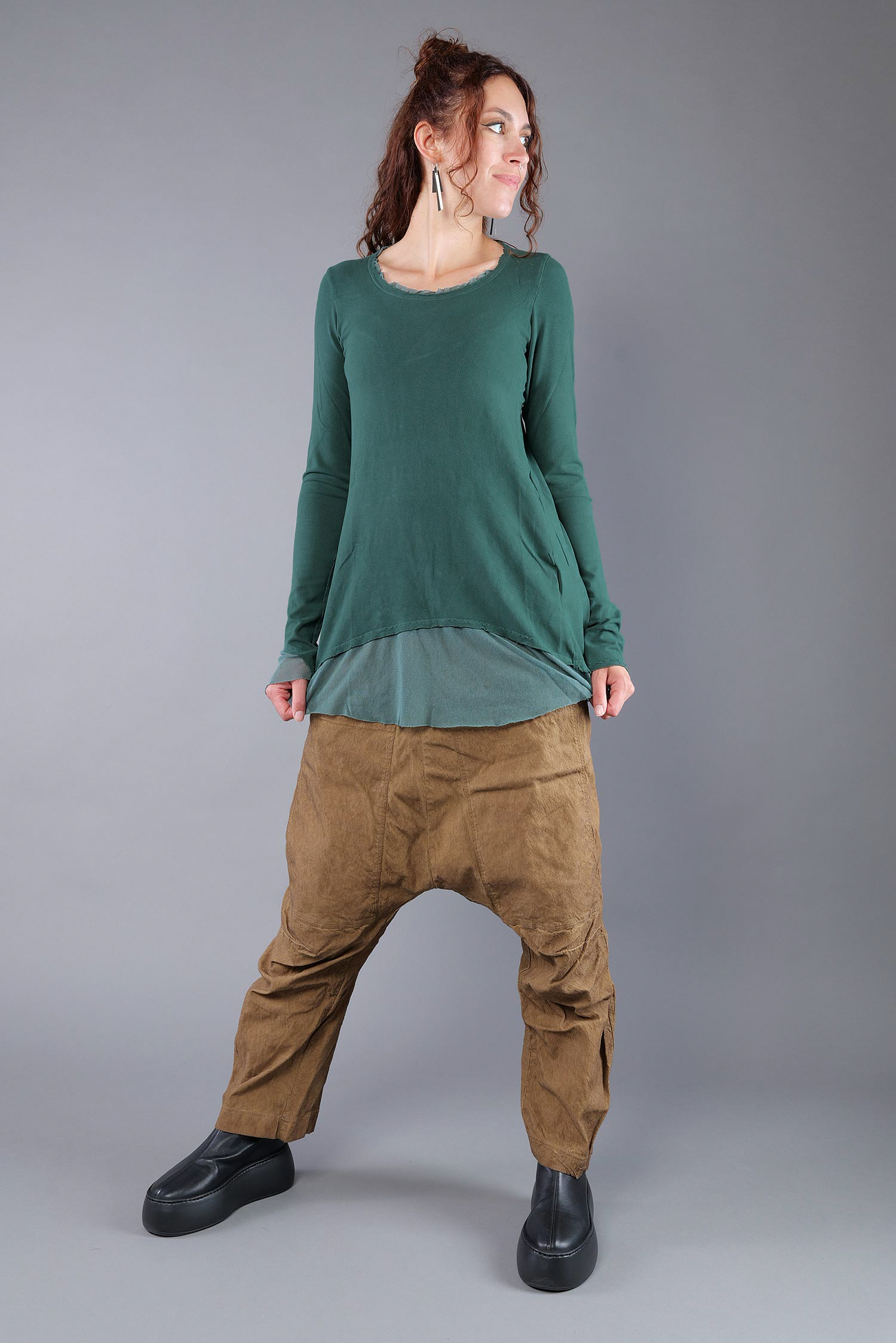 Longsleeve mit Tüll - Forest - 2263510501